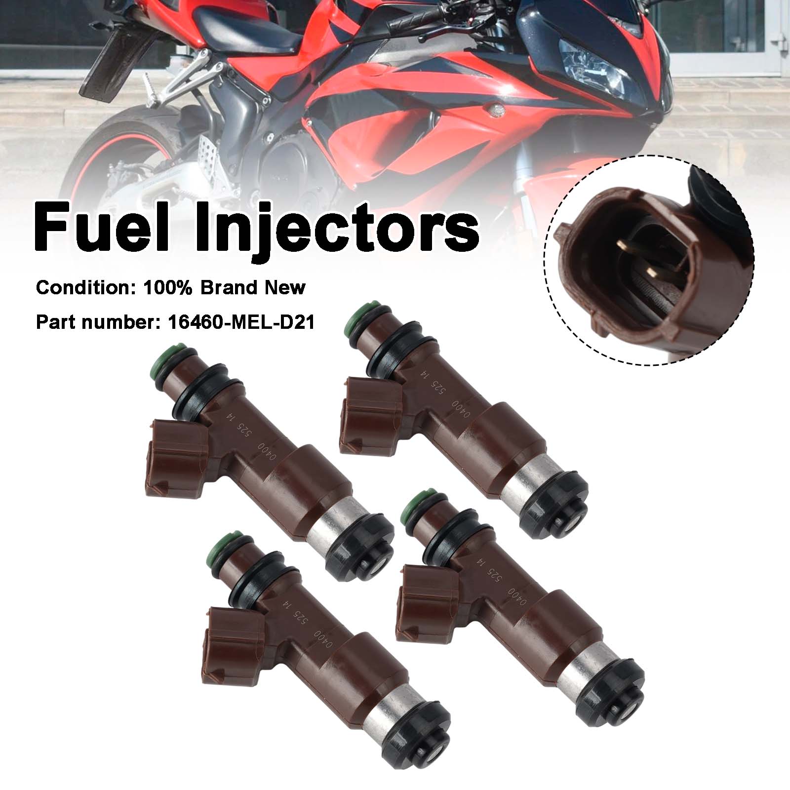 4PC 2006-2007 Honda CBR1000RR Fuel Injectors 16460-MEL-D21