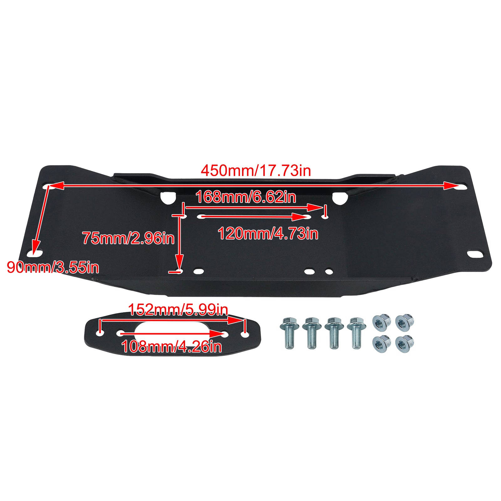 2022-2025 Polaris Ranger Midsize Sp 570/ Crew Winch Mount Plate Bracket Kit