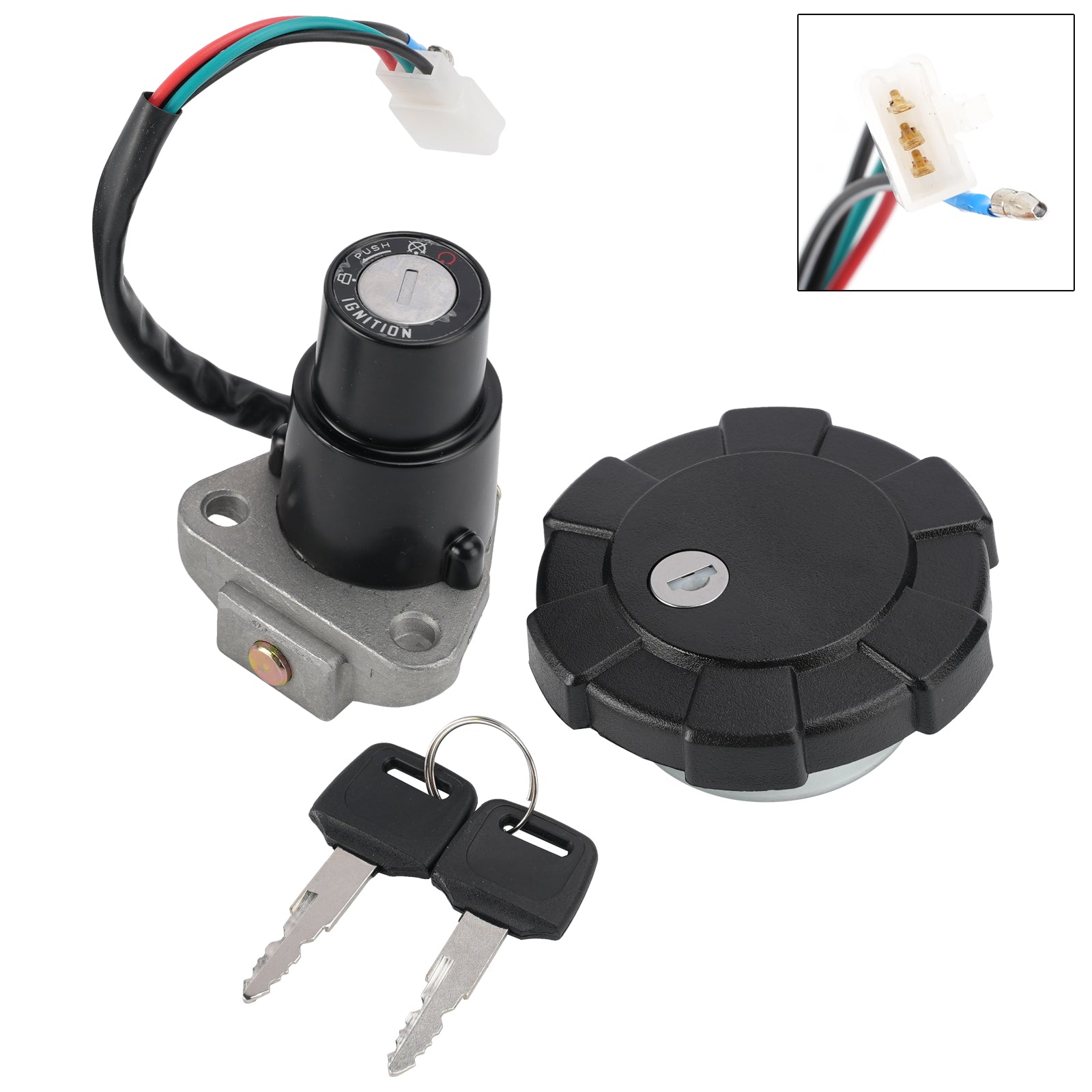 1988-2001 Yamaha DT200R XT250 XT350 Ignition Key Switch Fuel Cap Lock Set