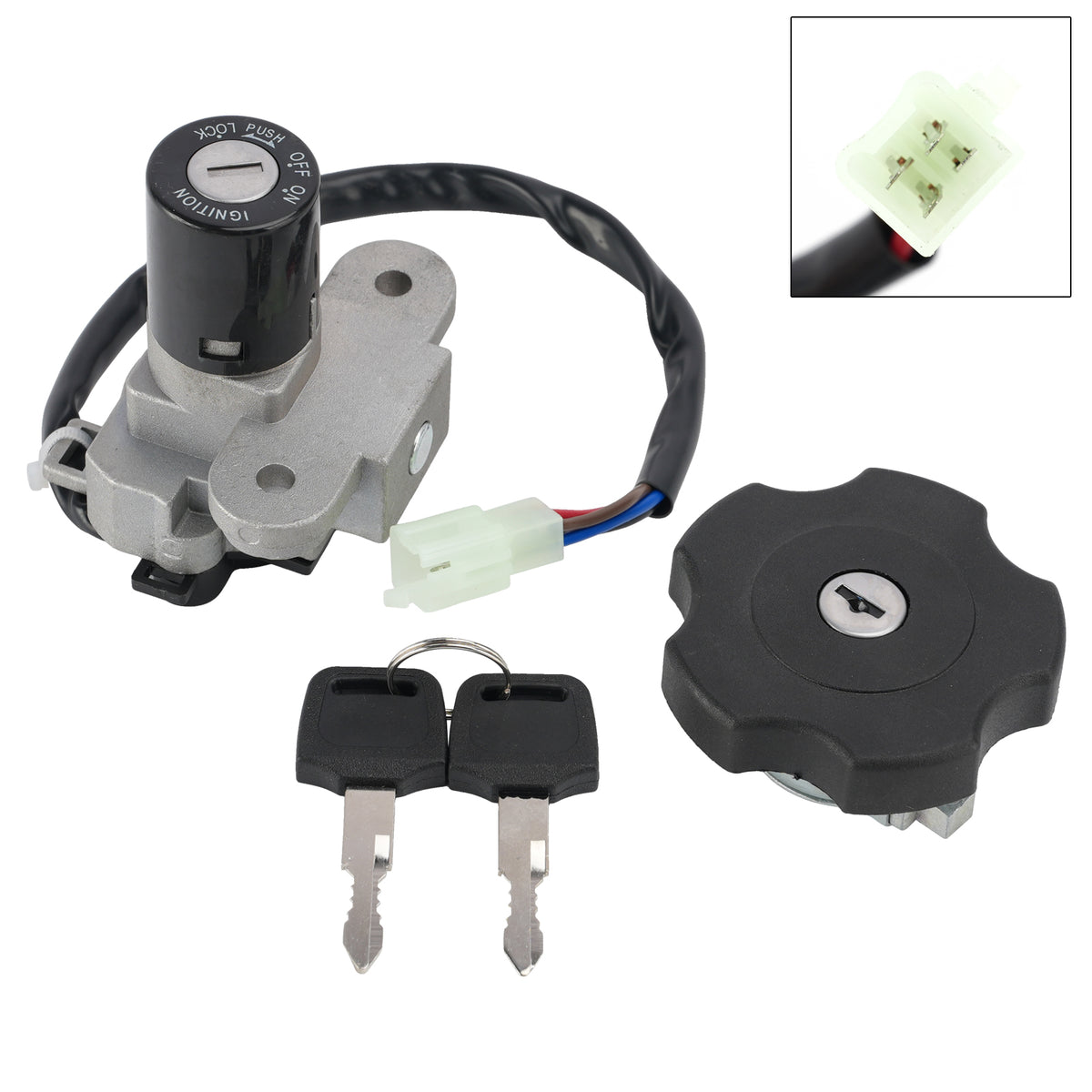 2004-2006 Yamaha DT125R DT125RE DT125X Ignition Key Switch Fuel Cap Lock Set