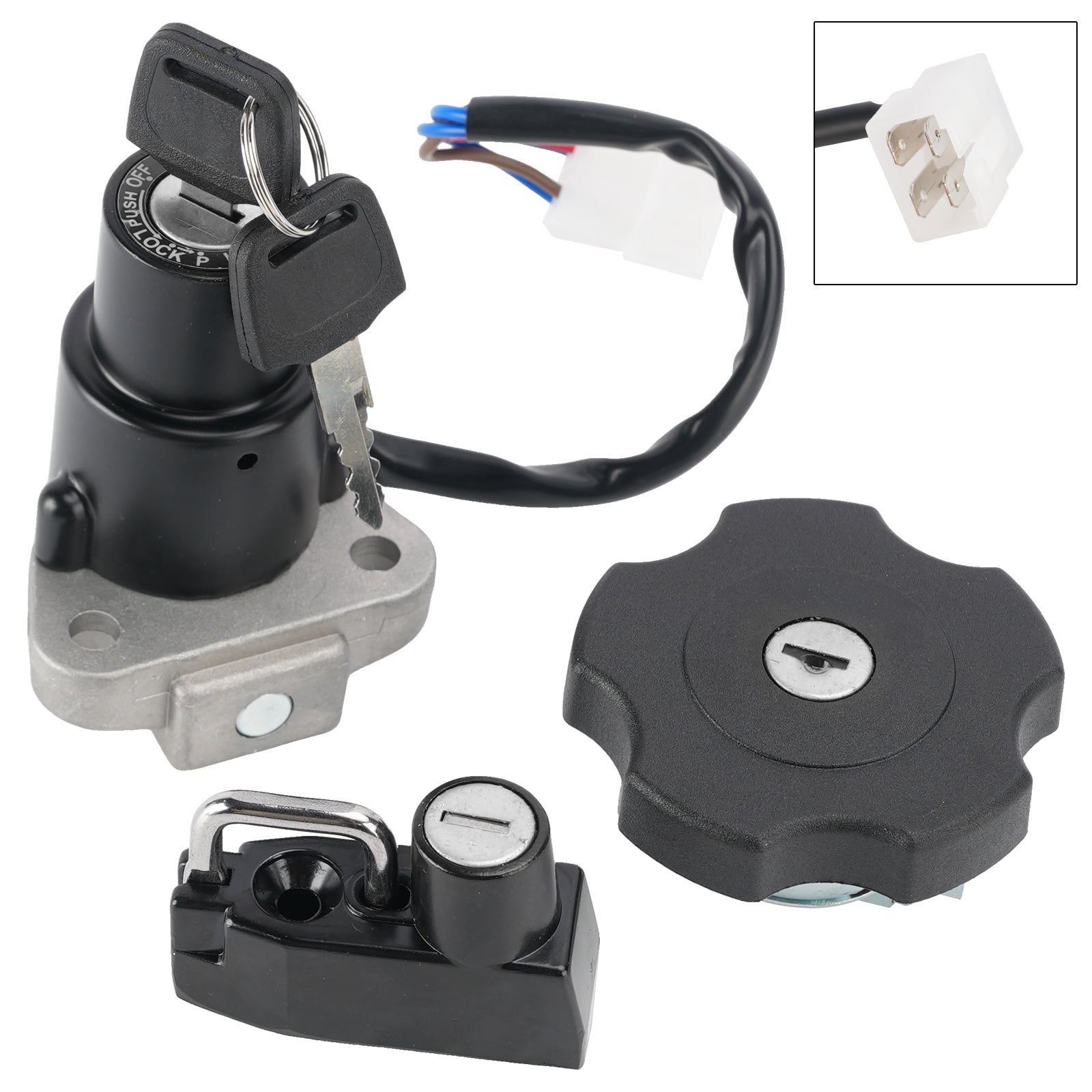 90-1995 Yamaha XT 600 XT600 4-Wire Ignition Switch Fuel Cap Helmet Lock Set