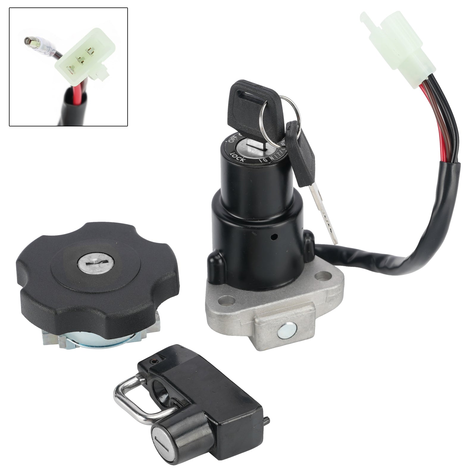 91-94 Yamaha XT 600K XT600 4-Wire Ignition Switch Fuel Cap Helmet Lock Set