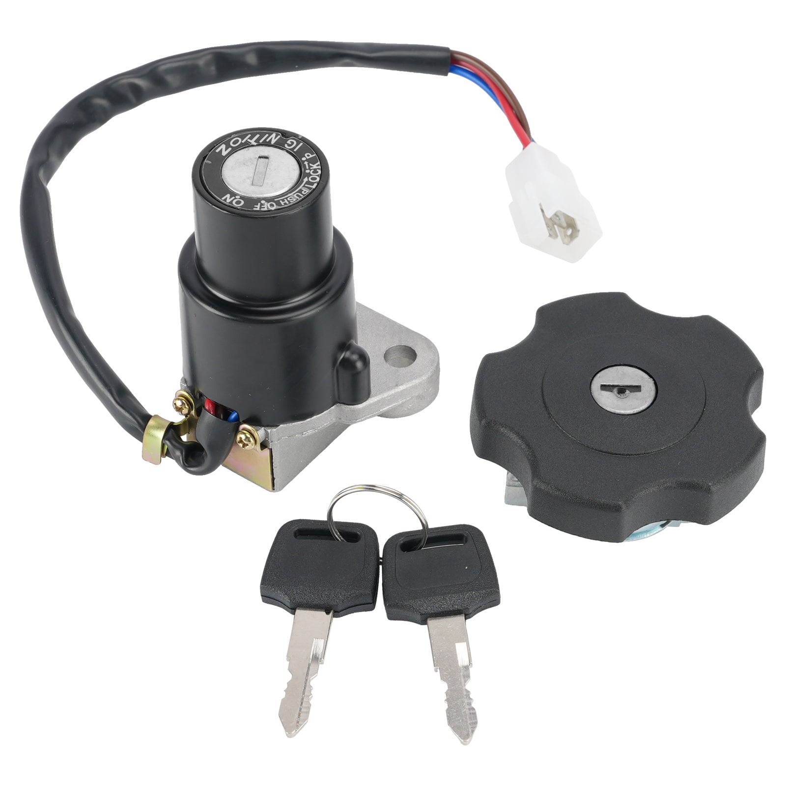 1984-1985/1989-1990 Yamaha FJ600 3-Wire Ignition Switch Fuel Cap Lock Set