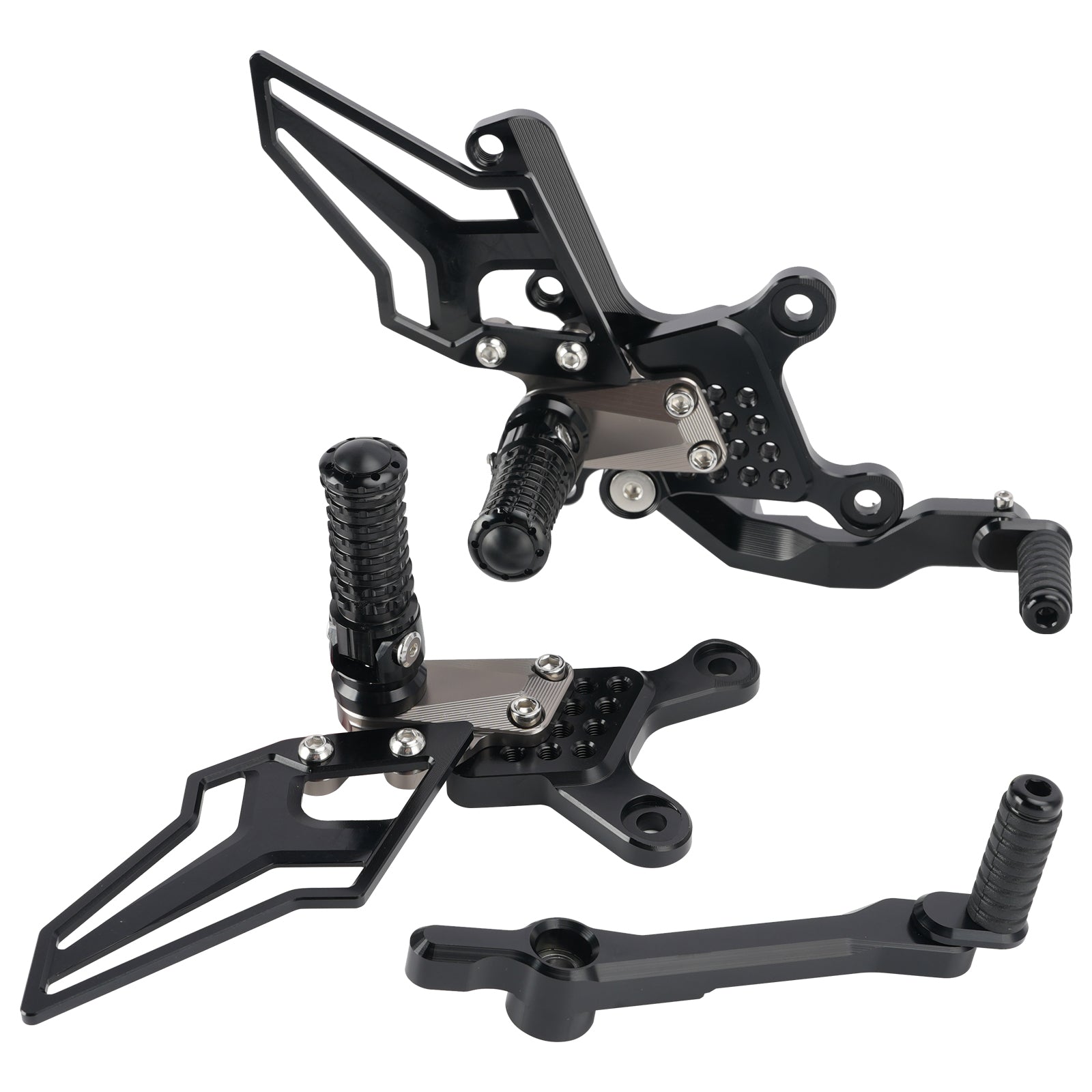 2024-2026 Yamaha MT09 MT-09 Racing Pedaleiras traseiras ajustáveis cinza