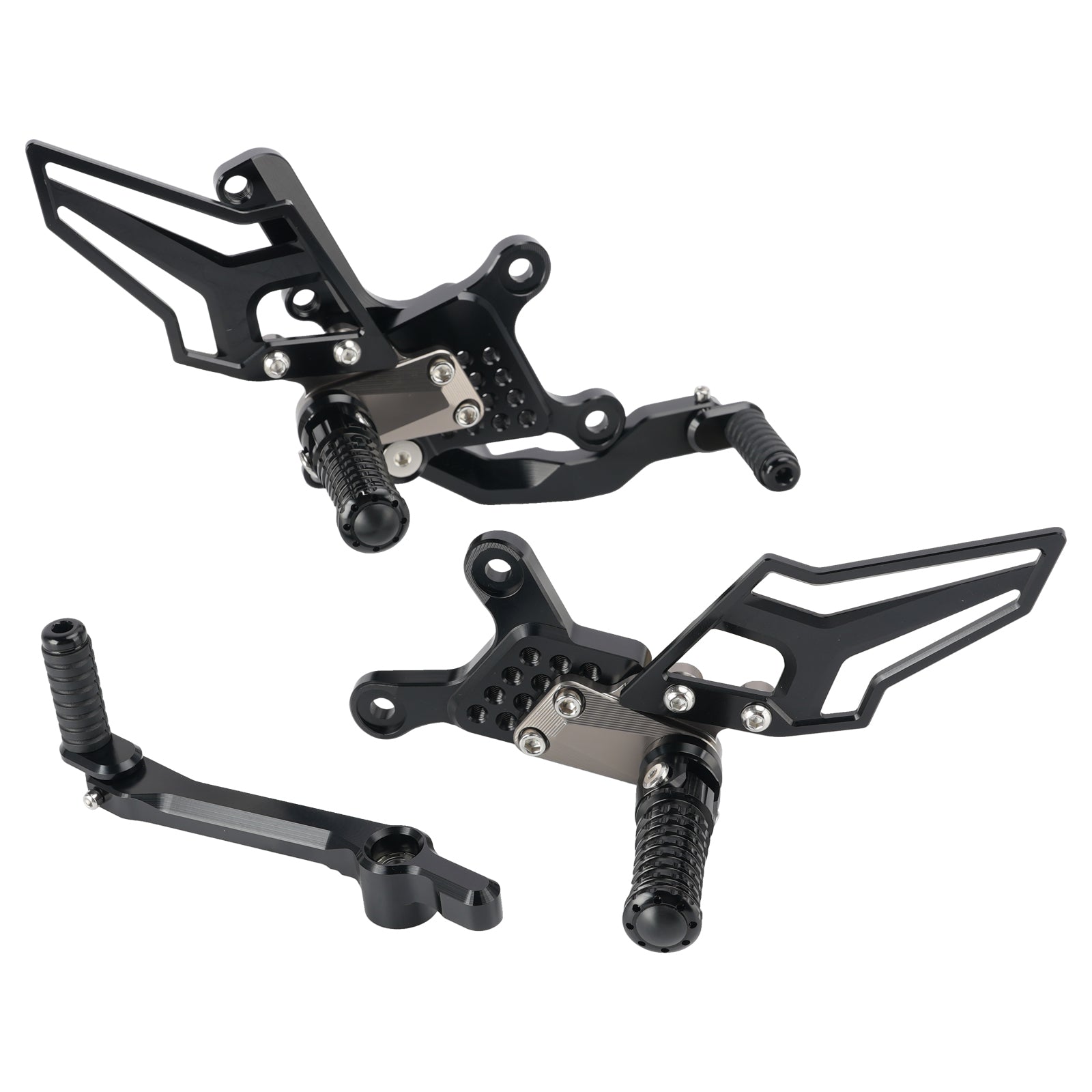 2024-2026 Yamaha MT09 MT-09 Racing Pedaleiras traseiras ajustáveis cinza