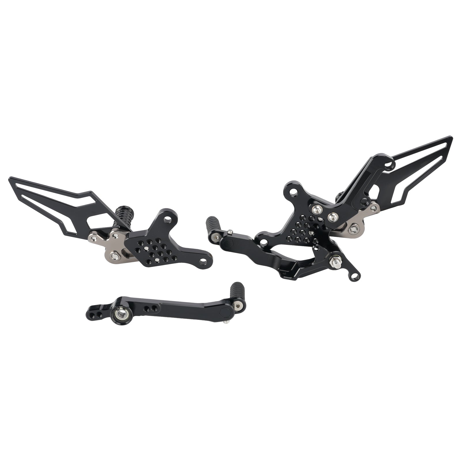 2024-2026 Yamaha MT09 MT-09 Racing Pedaleiras traseiras ajustáveis cinza