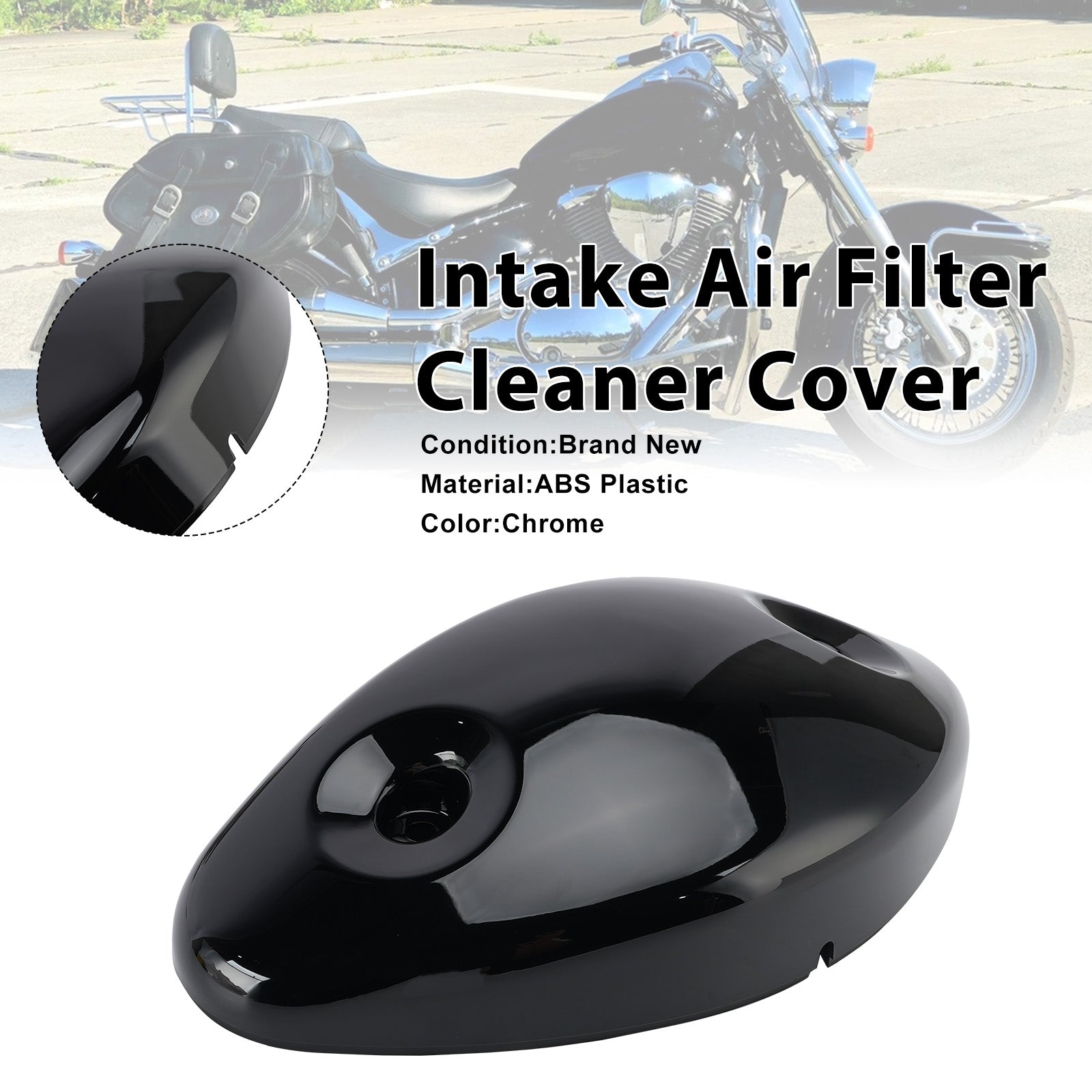 01-08 Suzuki Intruder VL800 Boulevard C50 Tampa do limpador de filtro de ar de admissão preta