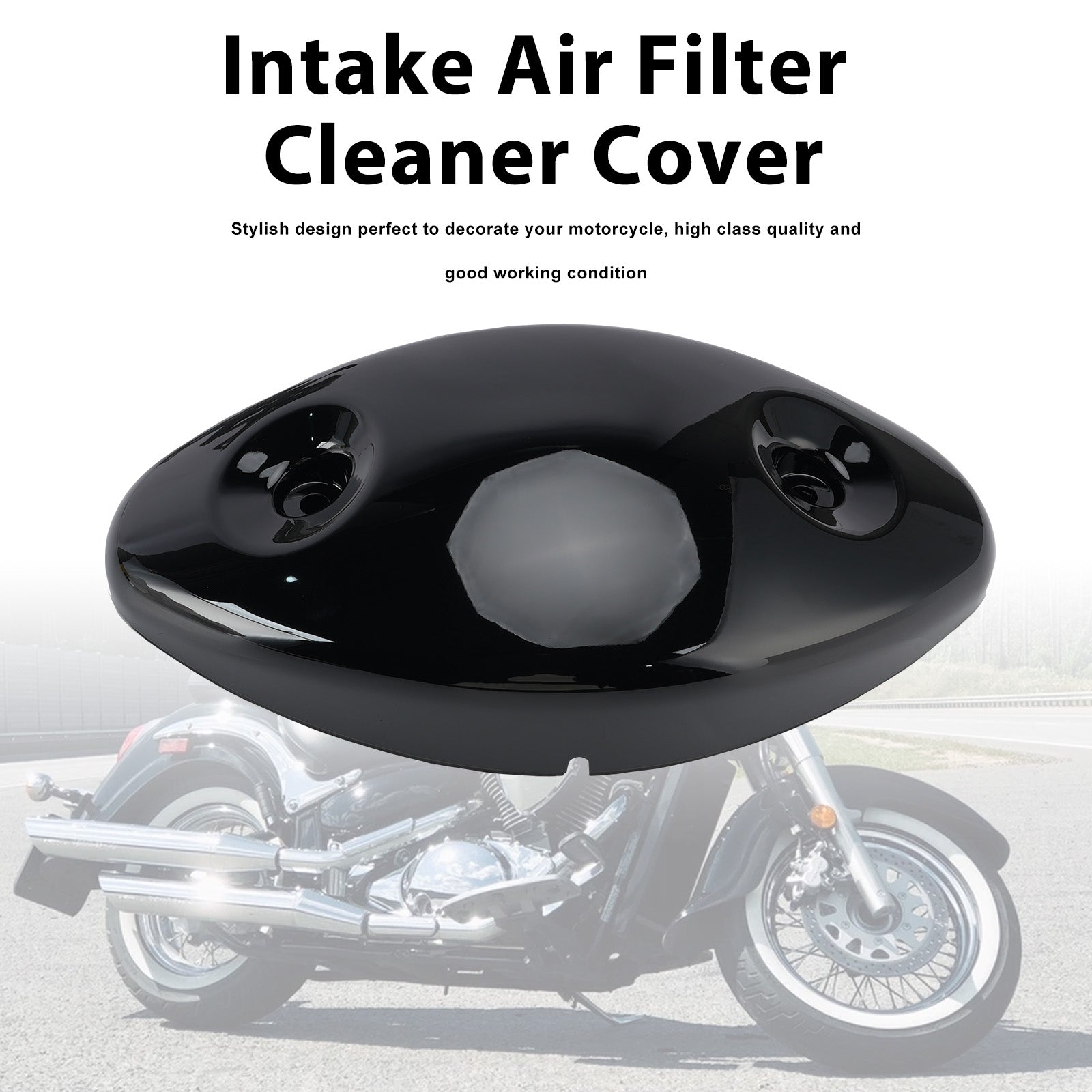 01-08 Suzuki Intruder VL800 Boulevard C50 Tampa do limpador de filtro de ar de admissão preta