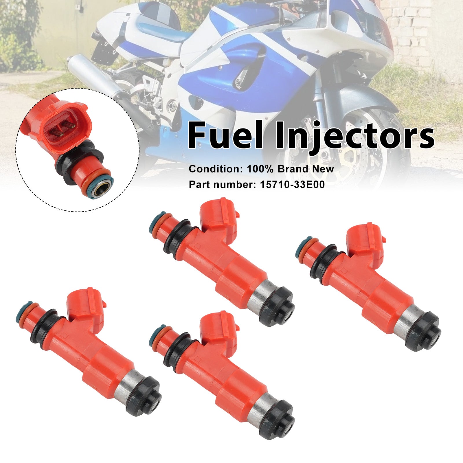4 pièces 1998-1999 Suzuki GSXR750 GSX-R750 injecteurs de carburant 15710-33E00