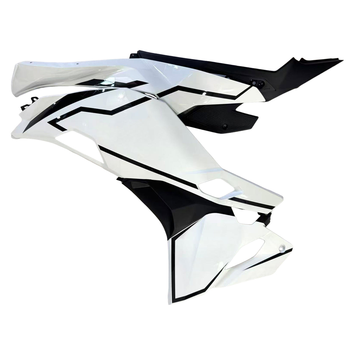 Amotopart 2019-2026 Kawasaki Ninja ZX-25R ZX-4R ZX-4RR Black White Carbon Fiber Pattern Fairing Kit