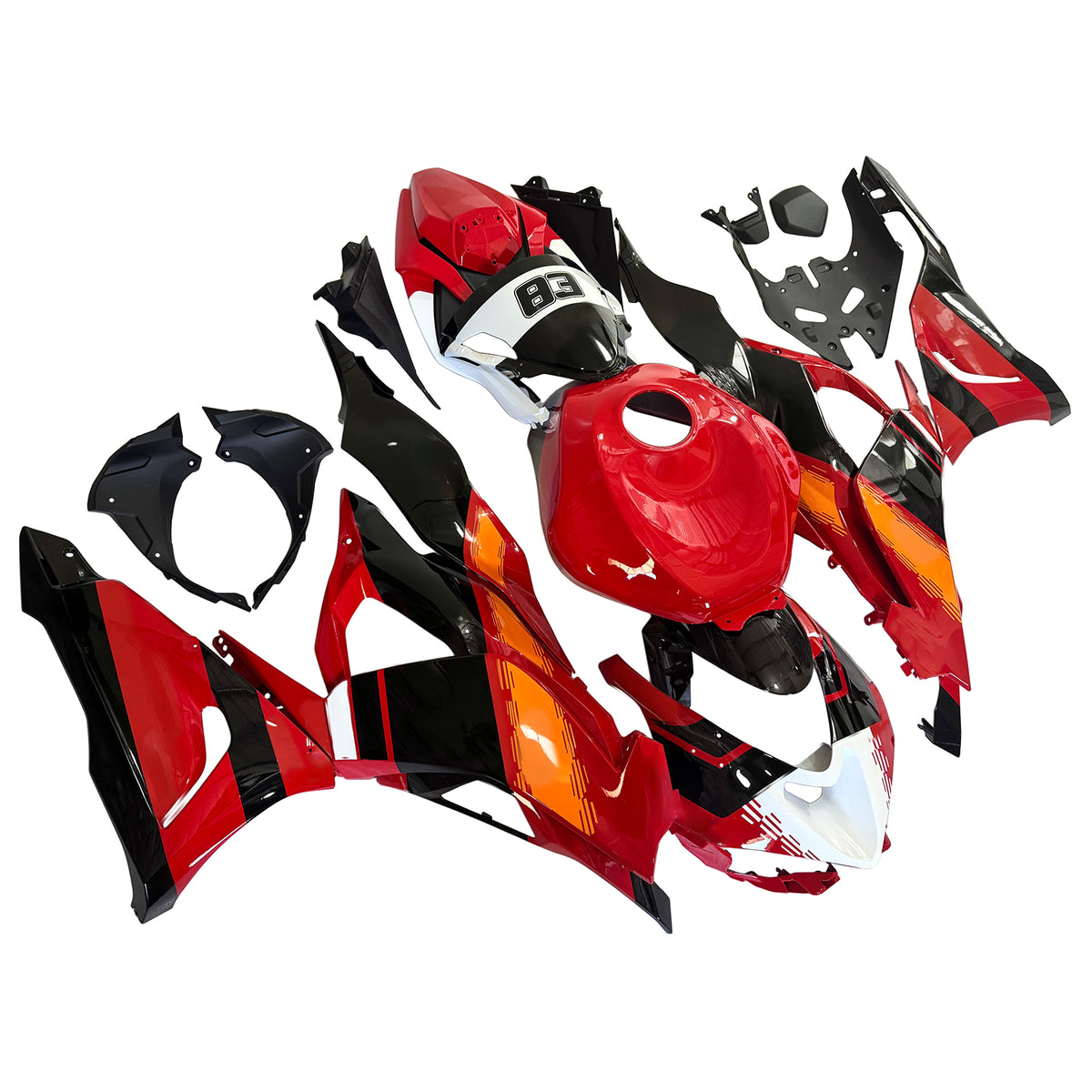 Amotopart 2024-2026 Kawasaki ZX-6R Black Red White Fairing Kit