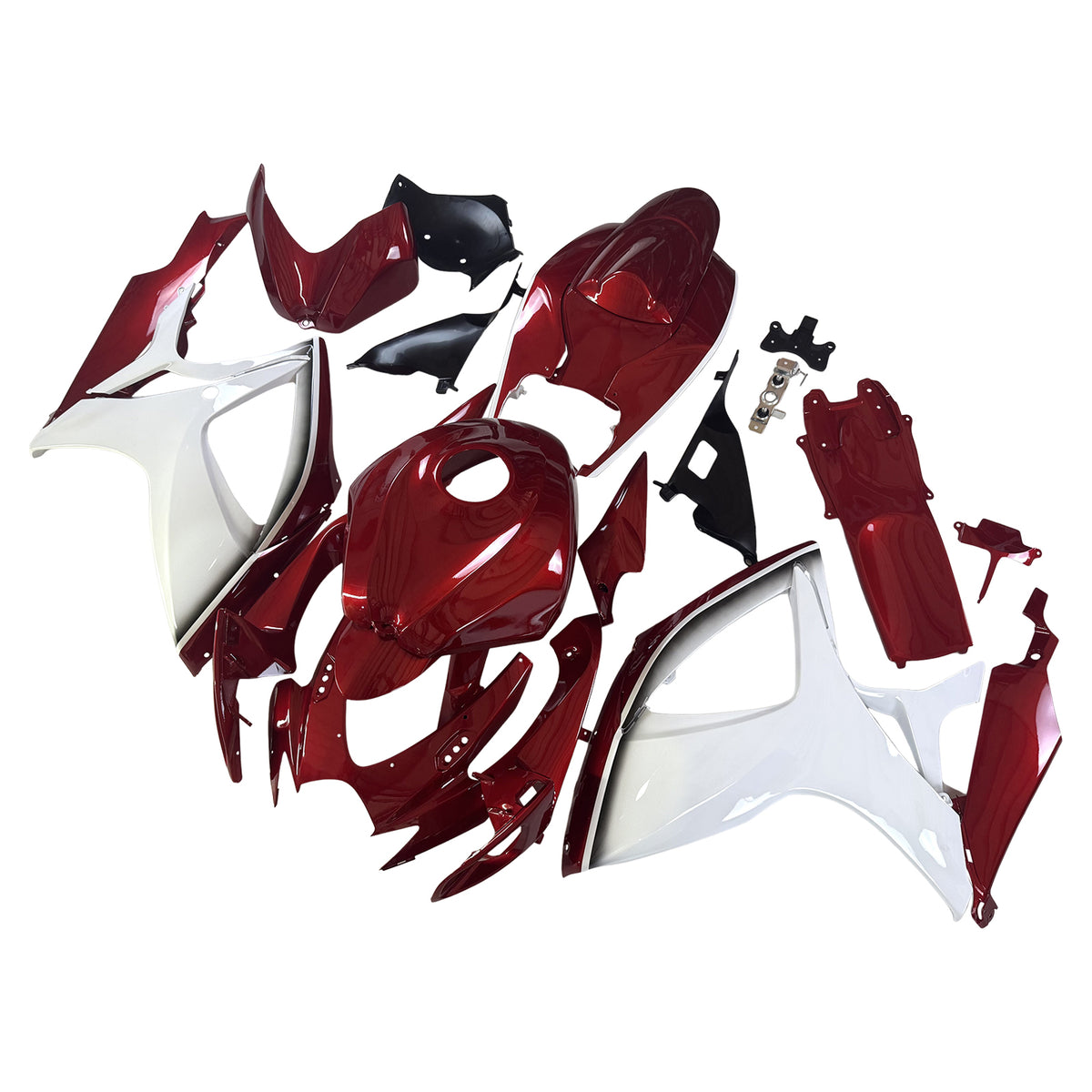 Amotopart 2006-2007 Suzuki GSX-R600 750 K6 Rød Hvid Sort Fairing Kit