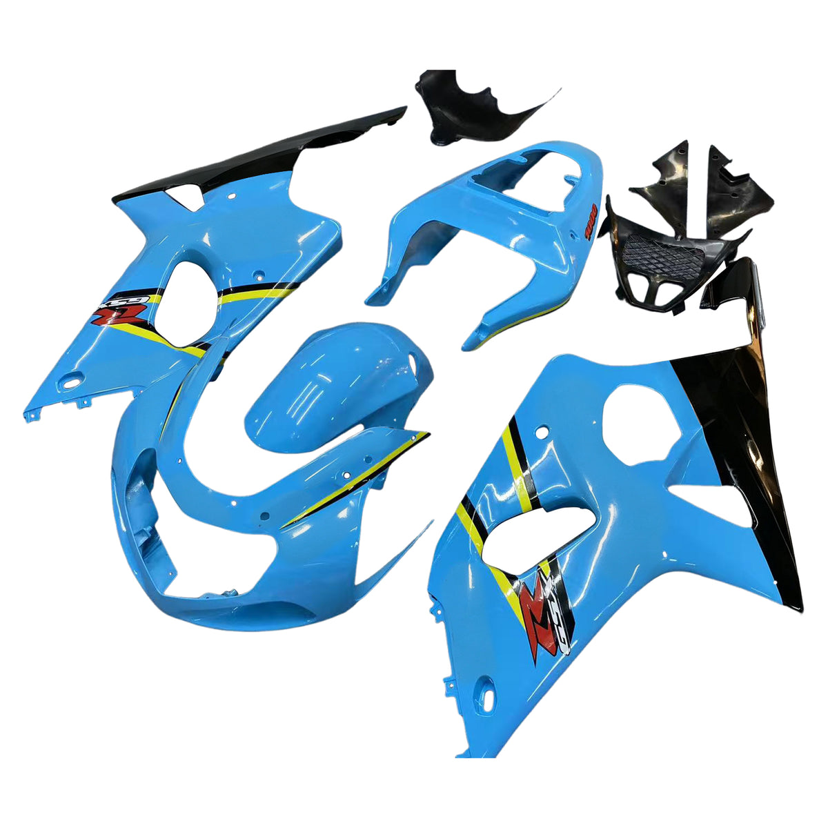 Amotopart 2000-2002 Suzuki GSXR1000 Blå Sort Gul Fairing Kit