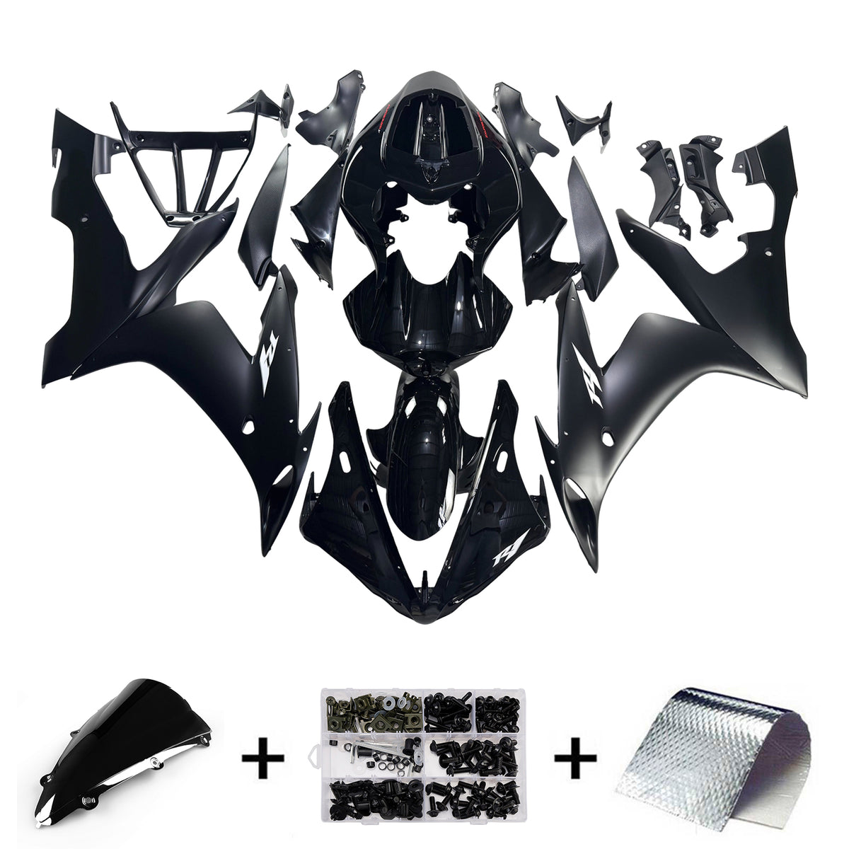 Amotopart 2004-2006 Yamaha YZF 1000 R1 Black Fairing Kit