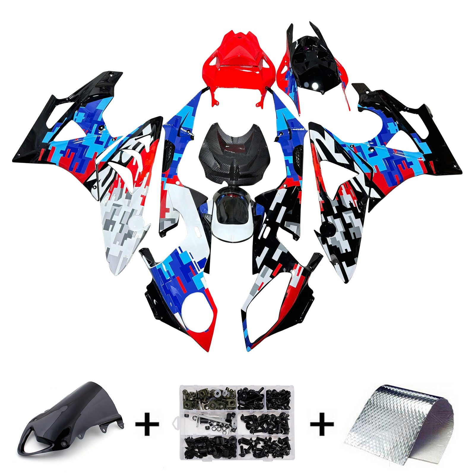 Amotopart 2009-2014 BMW S1000RR Blue Black White Red Fairing Kit