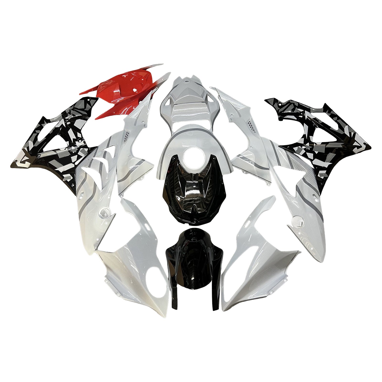 Amotopart 2009-2014 BMW S1000RR Hvid Sort Rød Fairing Kit