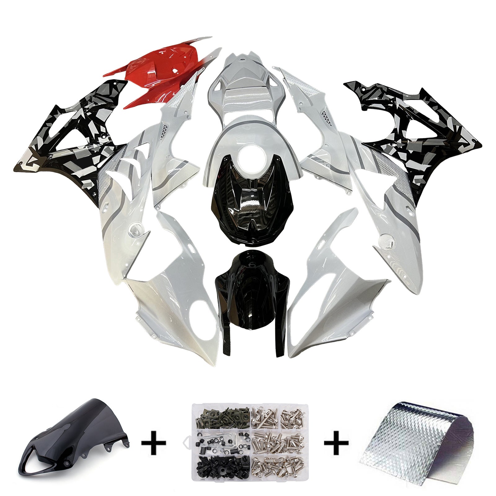 Amotopart 2009-2014 BMW S1000RR Hvid Sort Rød Fairing Kit