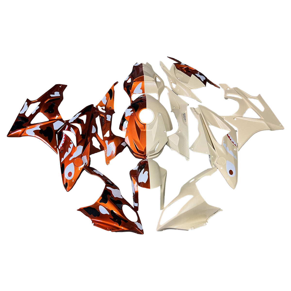 Amotopart 2009-2014 BMW S1000RR Creme Orange Black Fairing Kit
