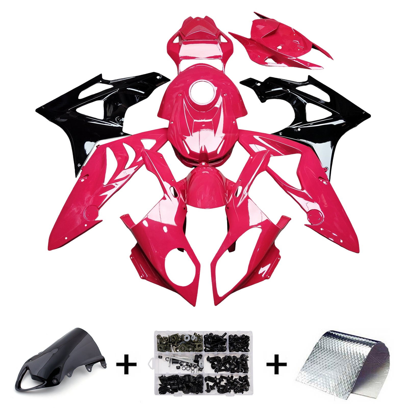 Amotopart 2009-2014 BMW S1000RR Black White Pink Red Fairing Kit