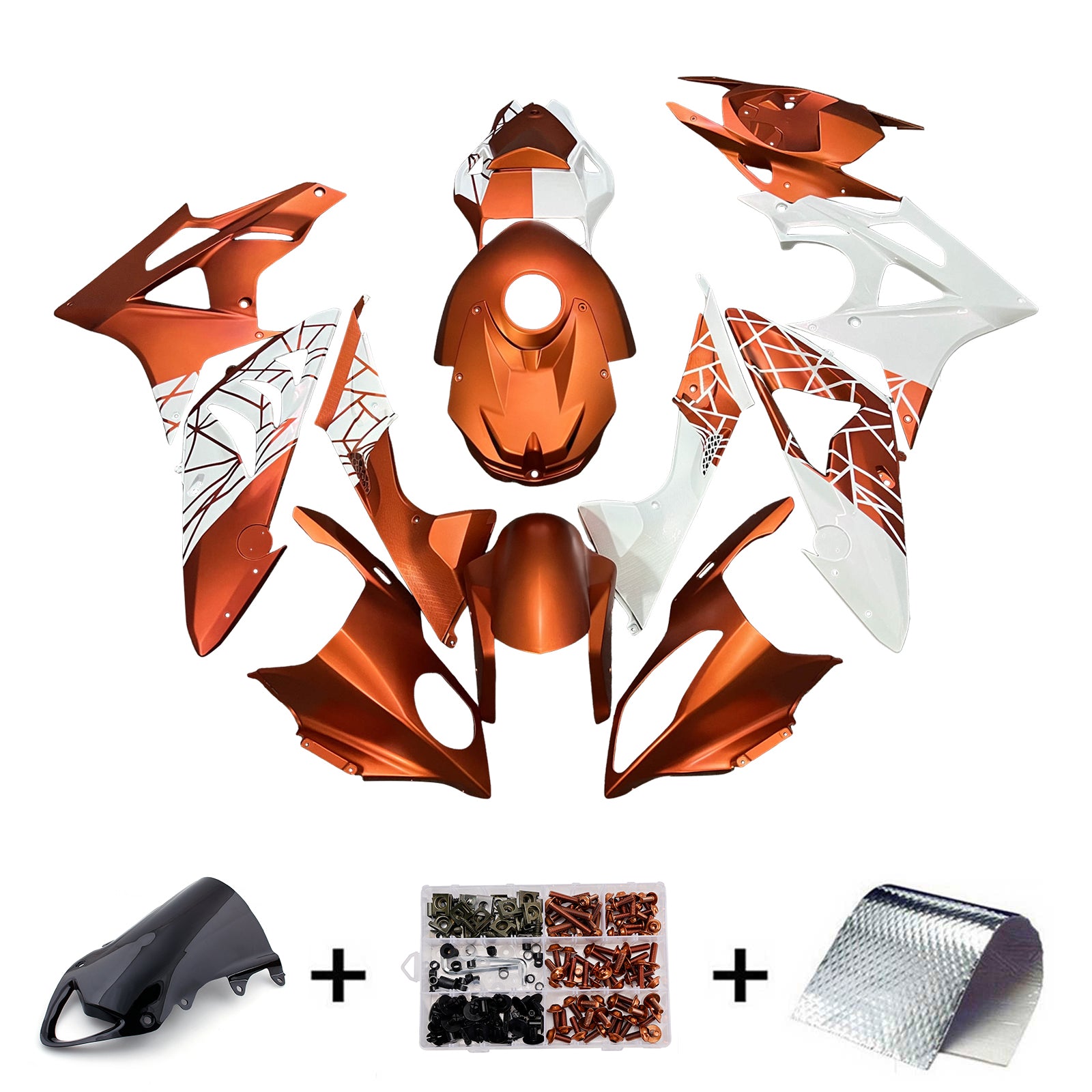 Amotopart 2009-2014 BMW S1000RR Orange Red White Fairing Kit