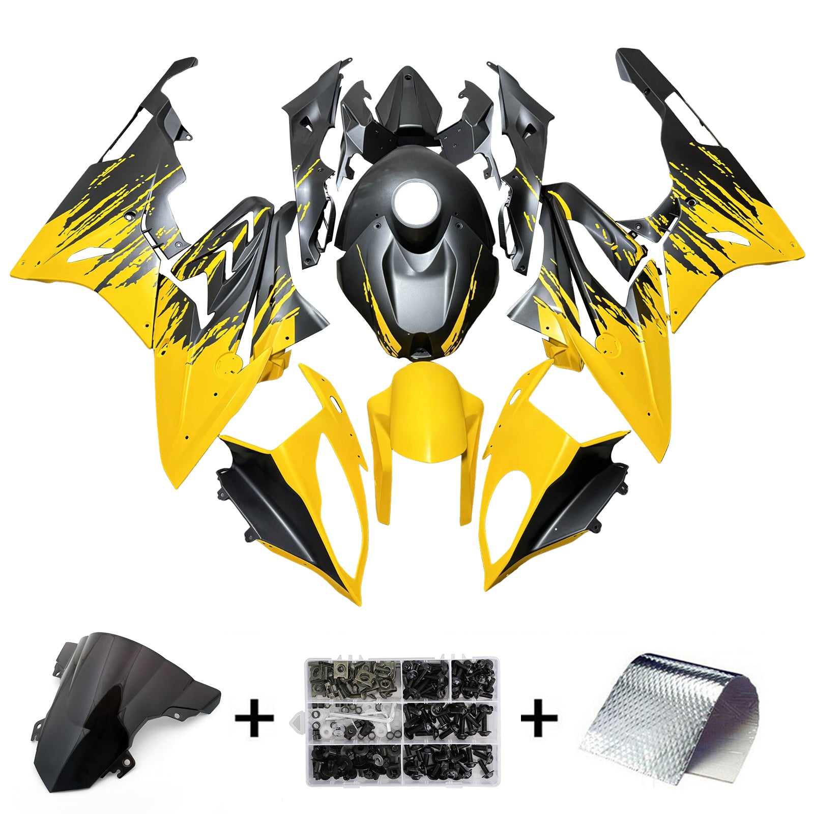 Amotopart 2015-2016 BMW S1000RR Yellow Black White Fairing Kit