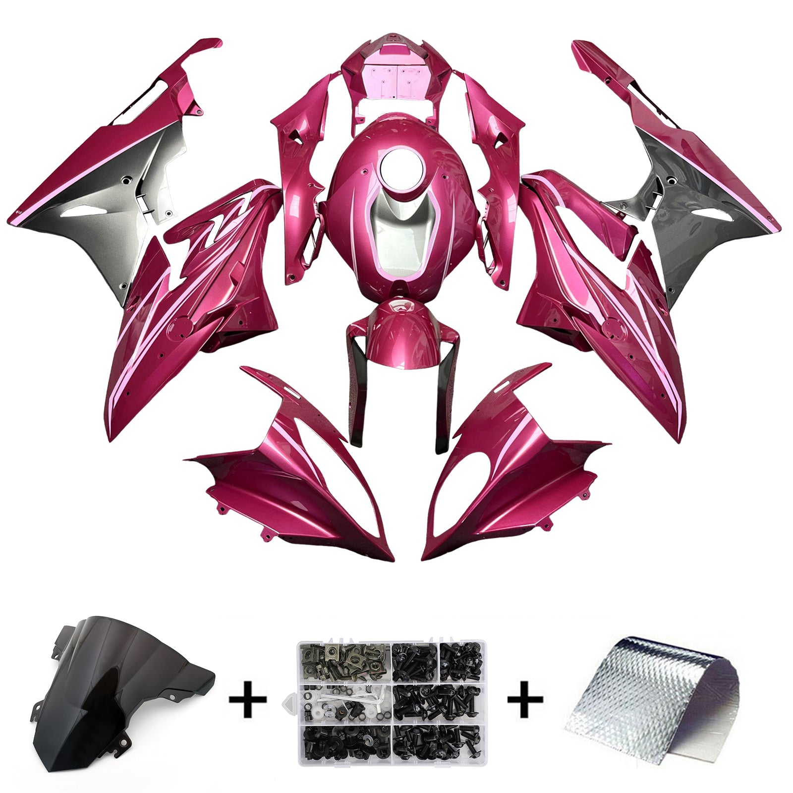 Amotopart 2015-2016 BMW S1000RR White Pink Fairing Kit