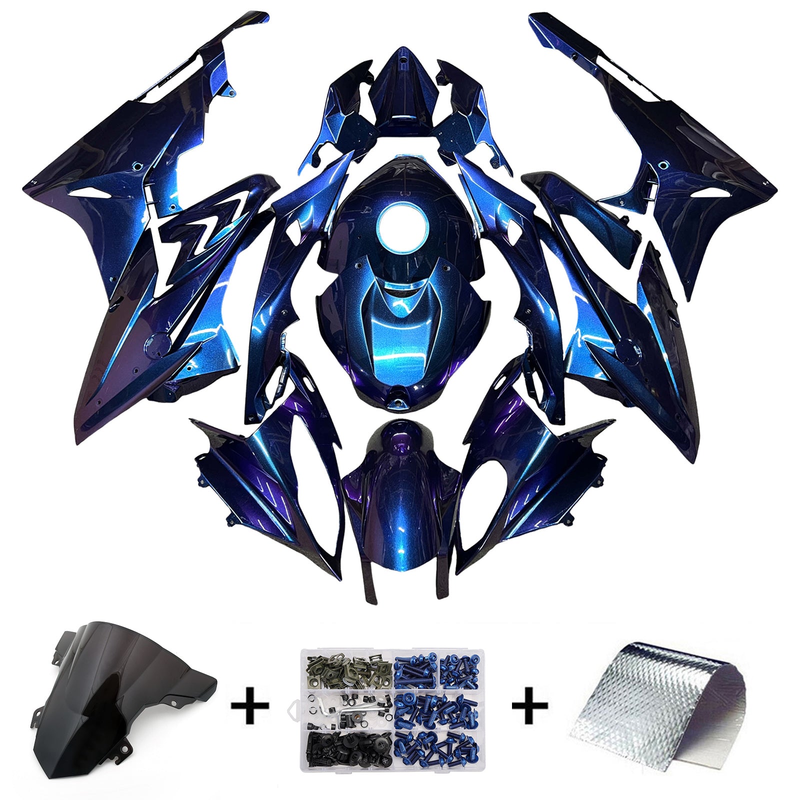 Amotopart 2015-2016 BMW S1000RR Blue Purple Black Chameleon Fairing Kit