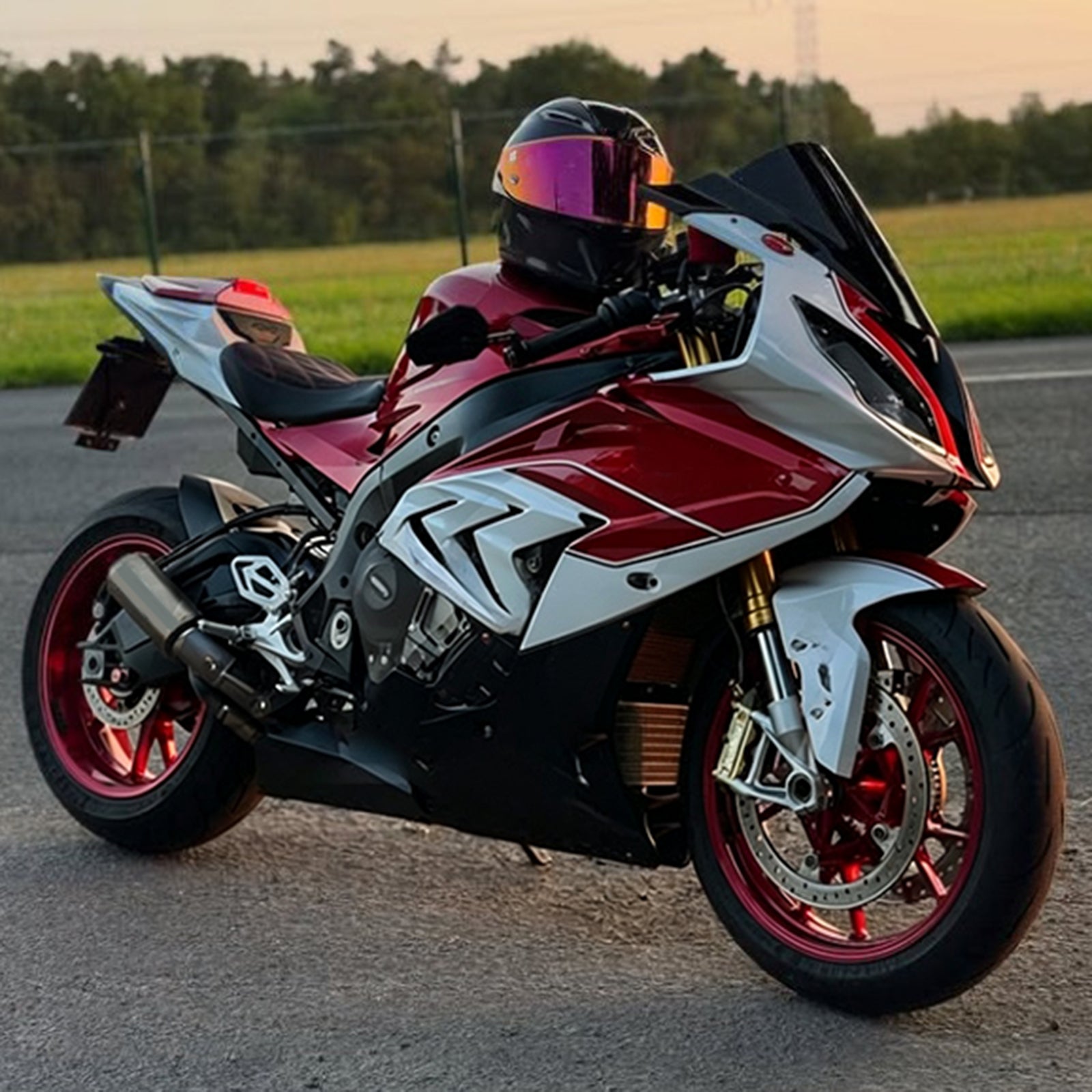 Amotopart 2017-2018 BMW S1000RR Červená Bílá Černá Sada kapotáže