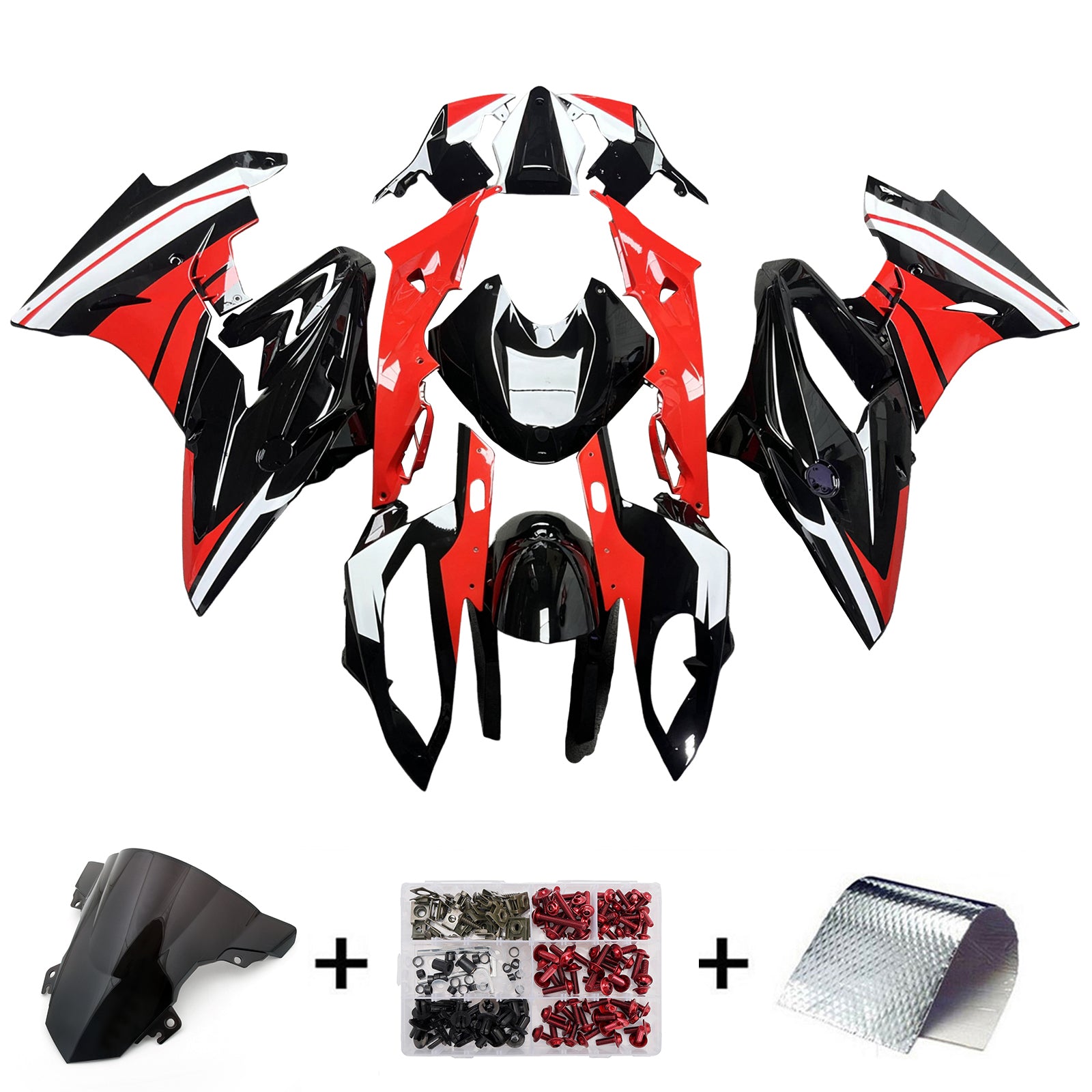 Amotopart 2017-2018 BMW S1000RR Blå Rød Sort Hvid Fairing Kit