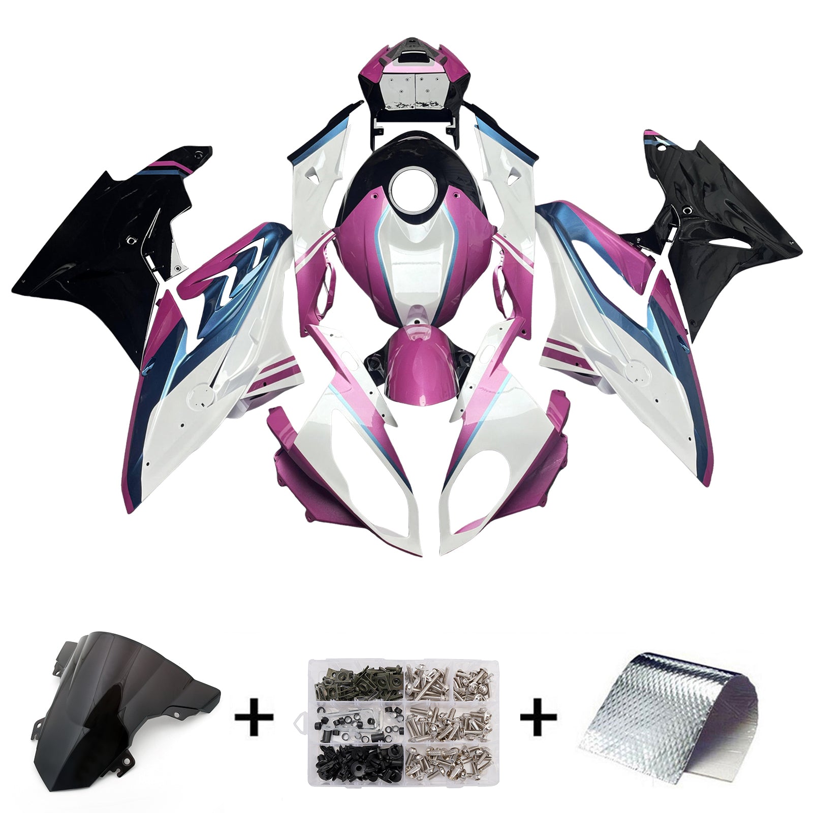 Amotopart 2017-2018 BMW S1000RR Hvid Sort Pink Fairing Kit