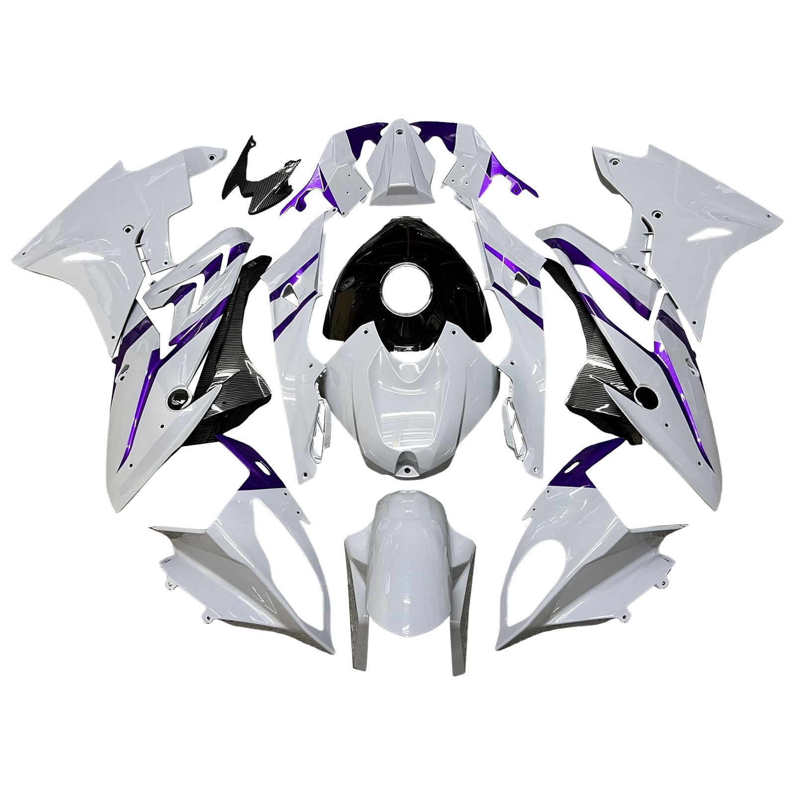 Amotopart 2017-2018 BMW S1000RR Gray Purple Carbon Fiber Pattern Fairing Kit