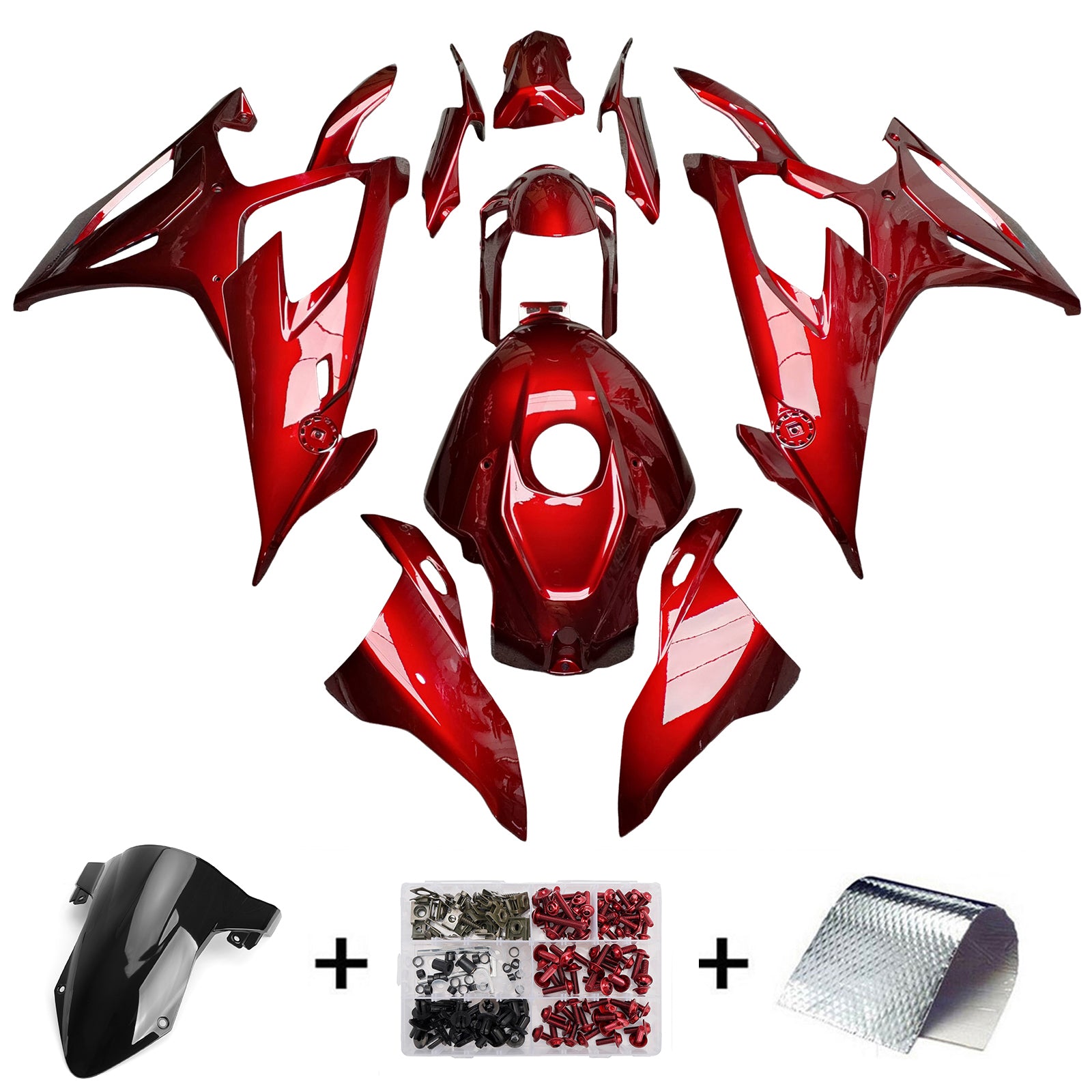 Amotopart 2019-2022 BMW M1000RR S1000RR Red White Fairing Kit