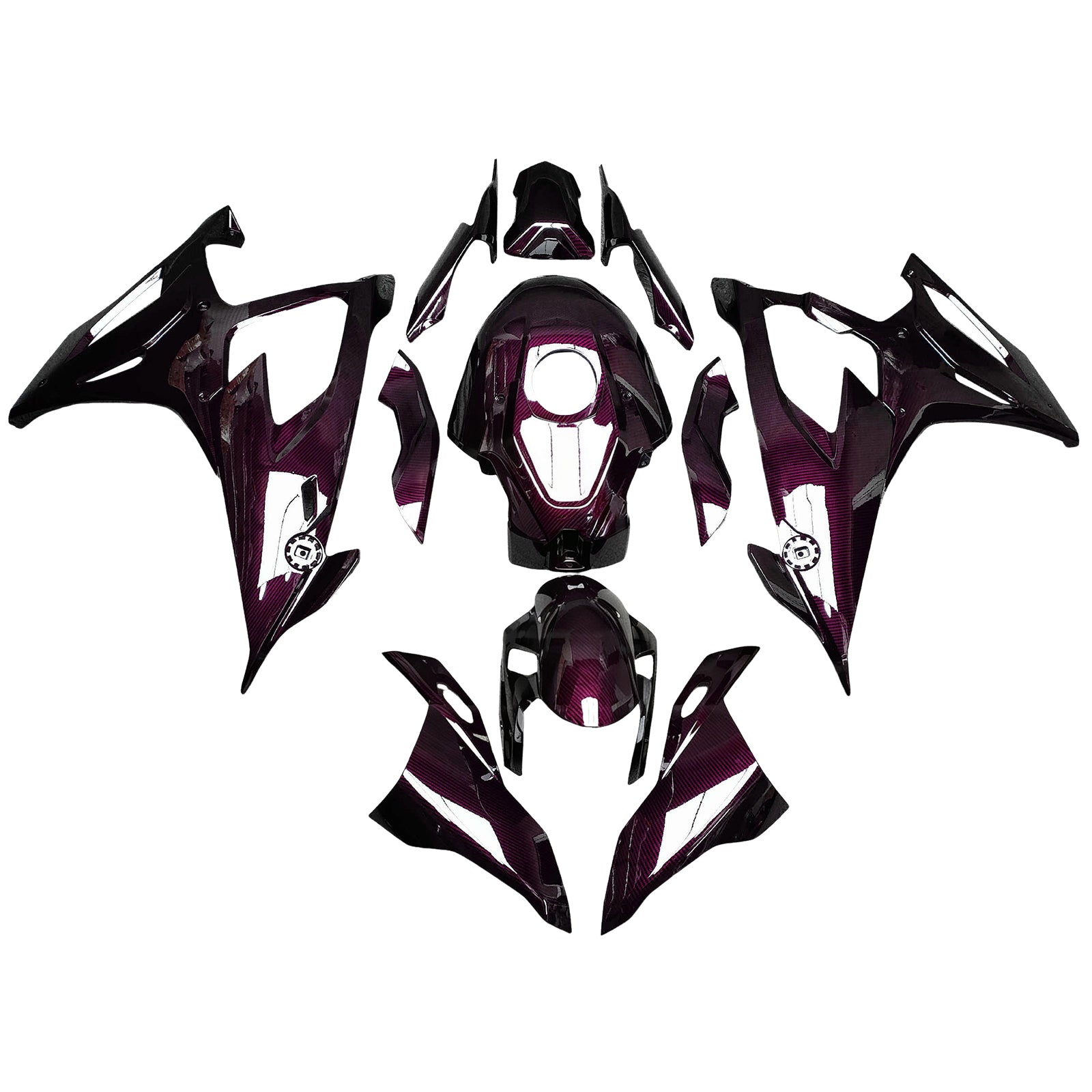 Amotopart 2019-2022 BMW M1000RR S1000RR Purple Carbon Fiber Pattern Fairing Kit