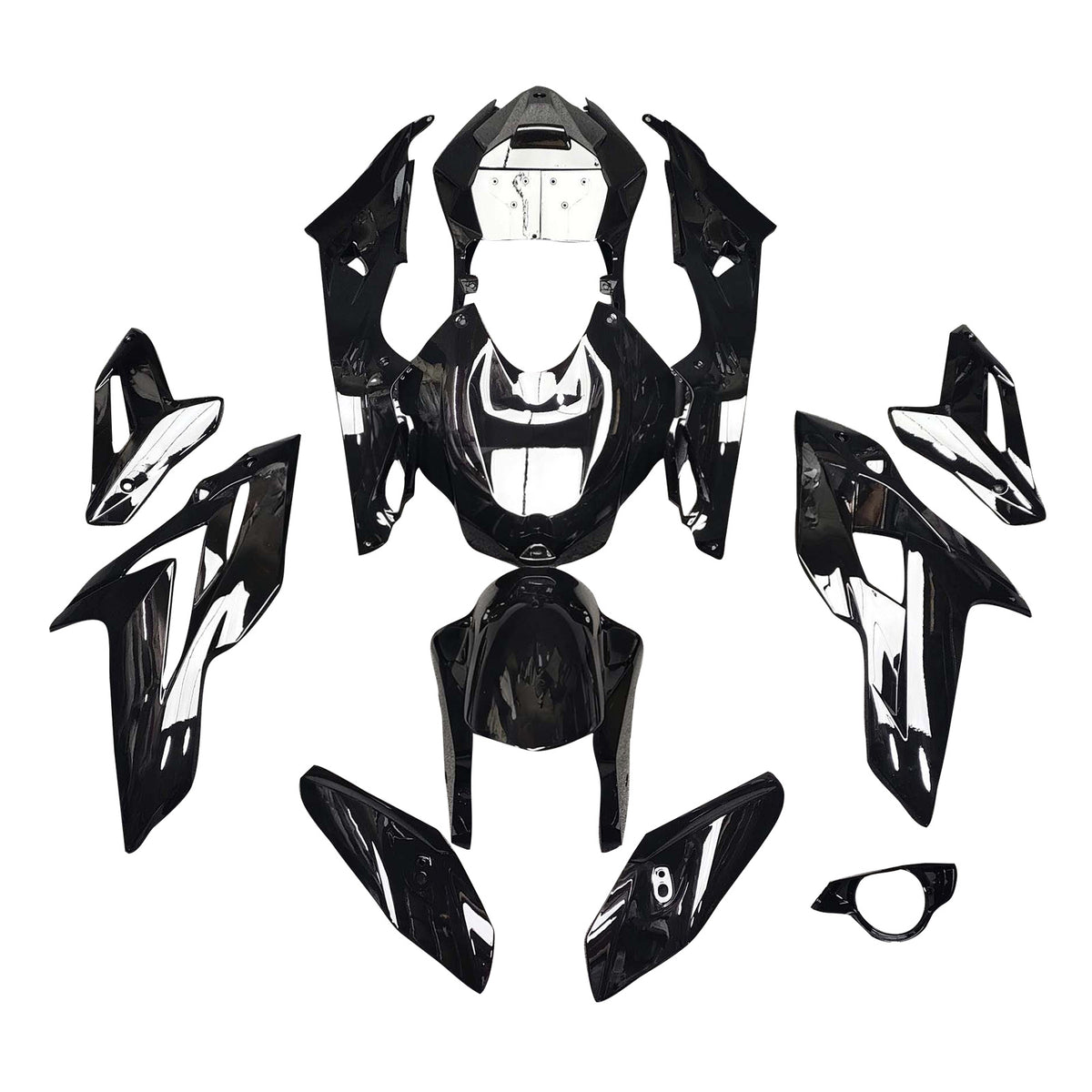 Amotopart 2014–2016 BMW S1000R glänzend schwarzes Verkleidungsset