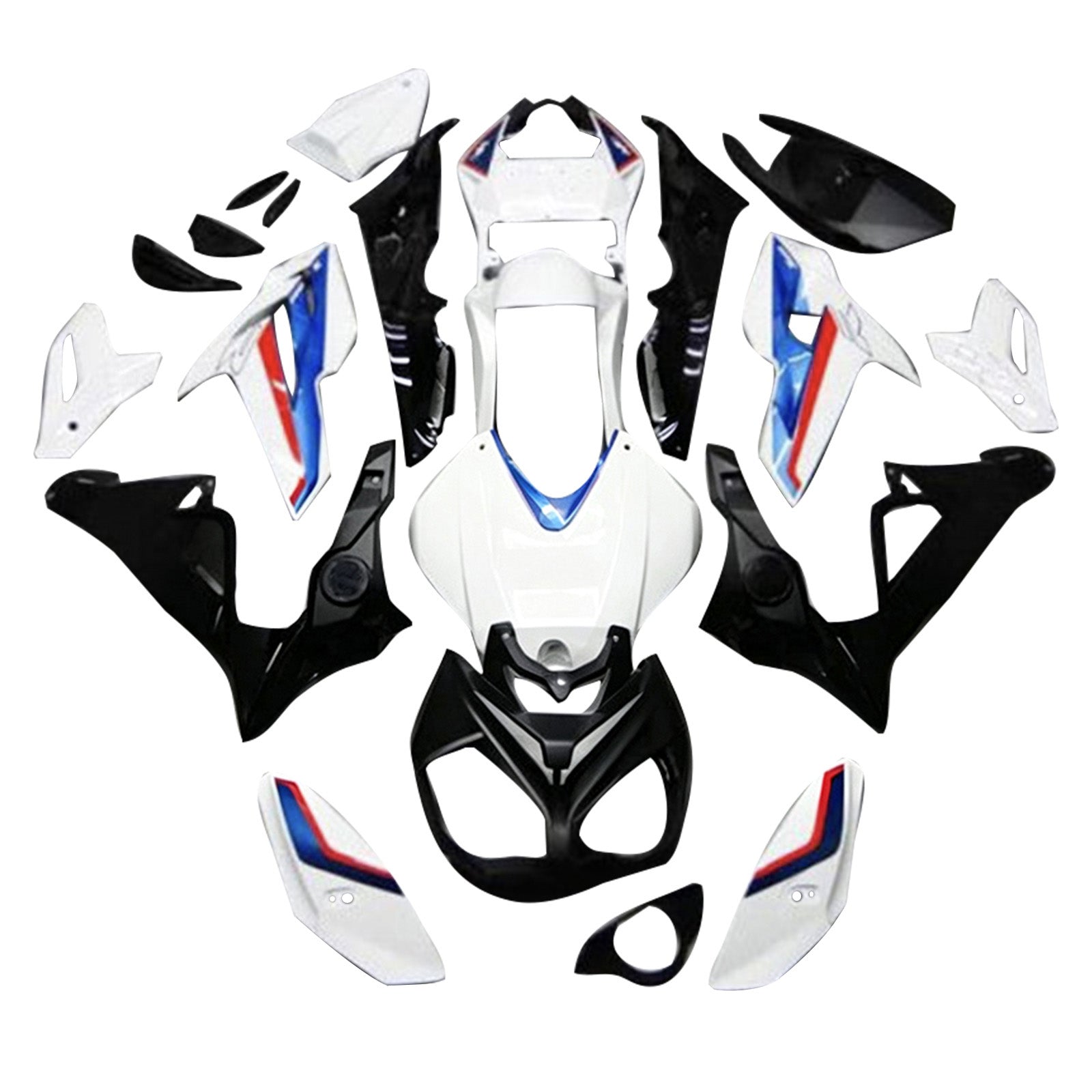Amotopart 2014-2016 BMW S1000R Hvid Sort Blå Rød Fairing Kit