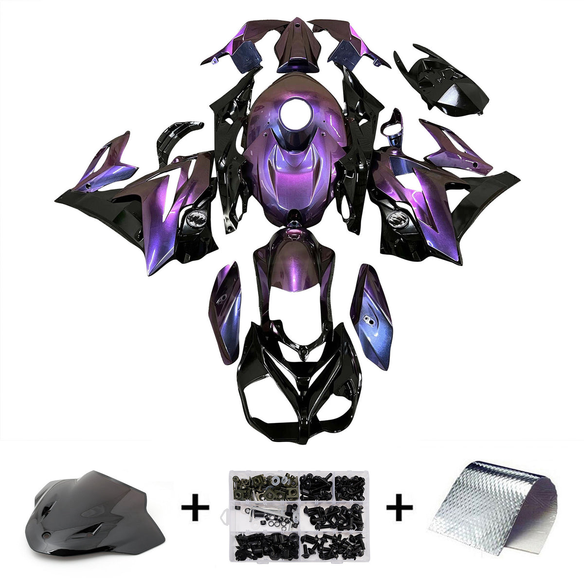 Amotopart 2014-2016 BMW S1000R Blue Purple Chameleon Fairing Kit