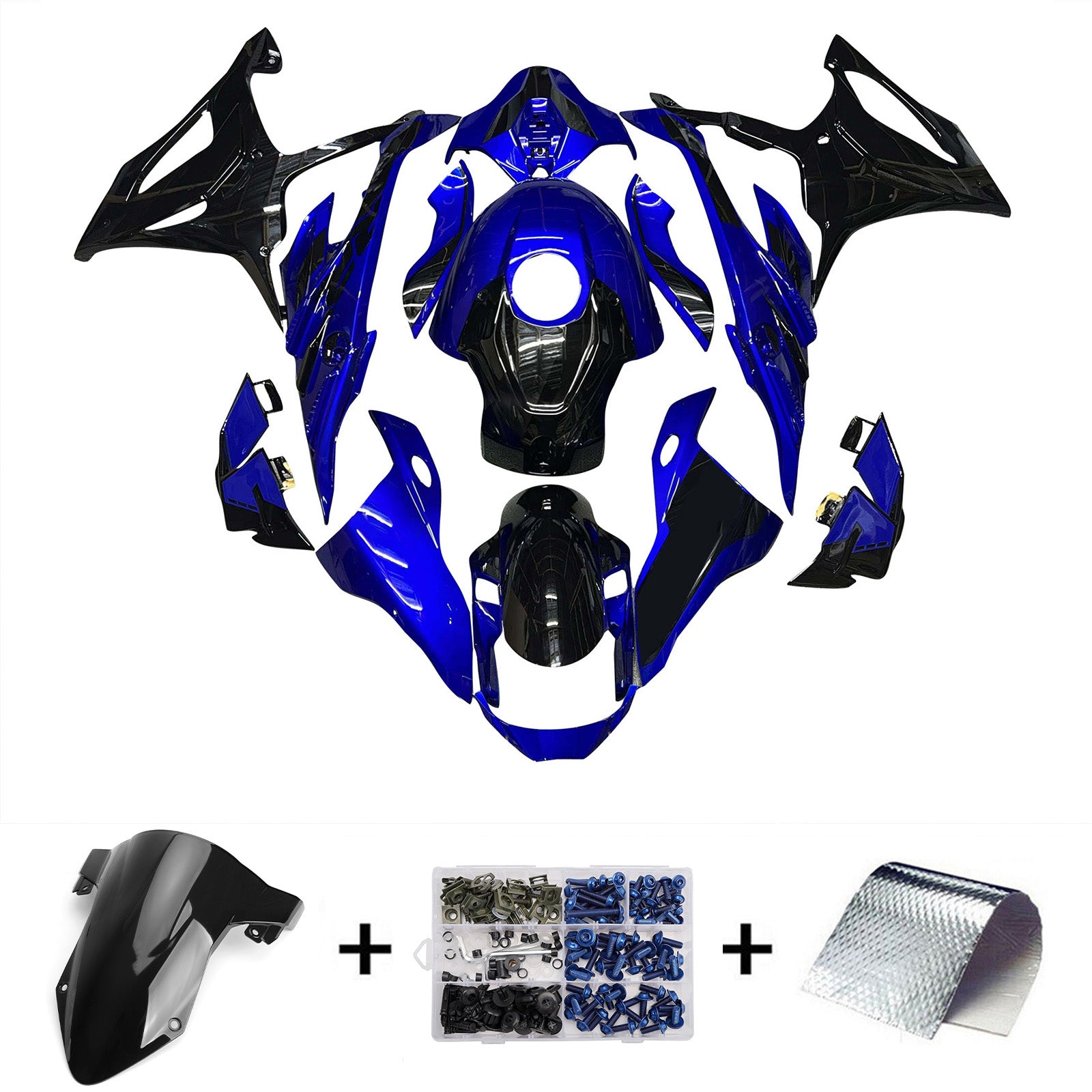 Amotopart 2023-2024 BMW S1000RR Blue Black White Fairing Kit