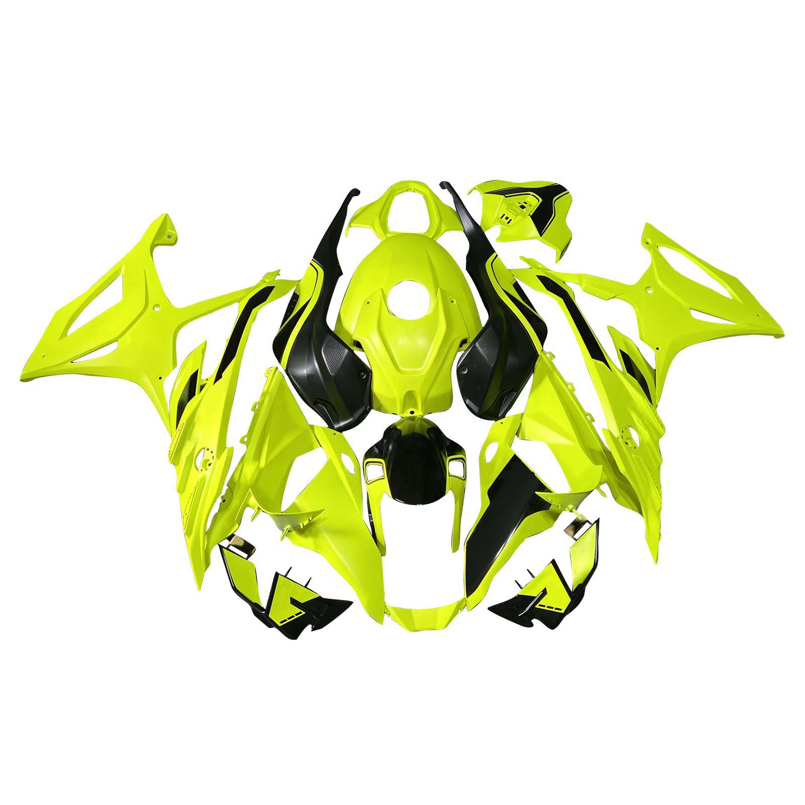 Amotopart 2023-2024 BMW S1000RR Kit de carénage néon jaune vert noir