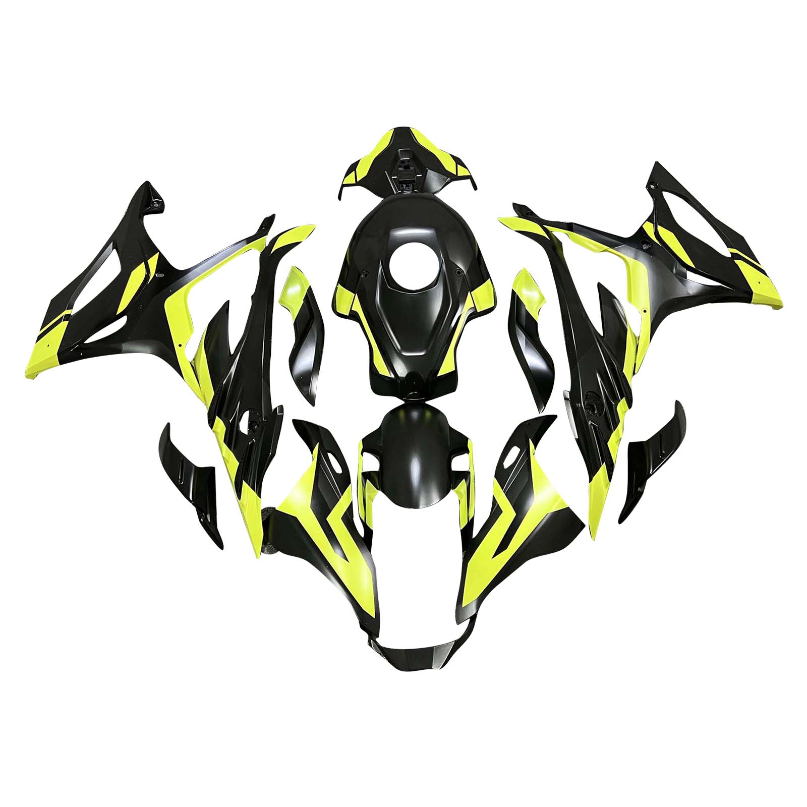 Amotopart 2023-2024 BMW S1000RR Kit de carénage jaune vert blanc noir