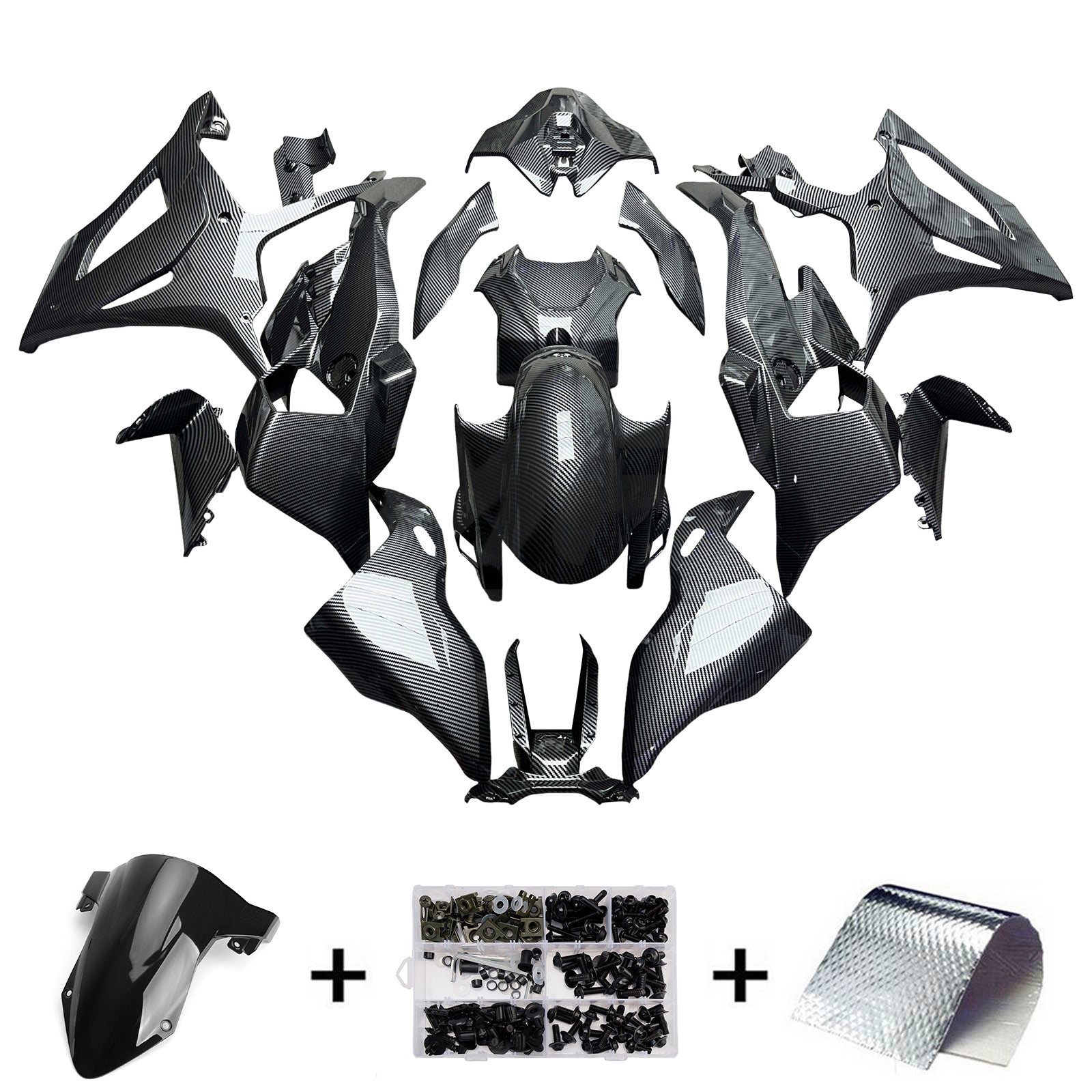 Amotopart 2025-2026 BMW S1000RR Carbon Fiber Pattern Fairing Kit