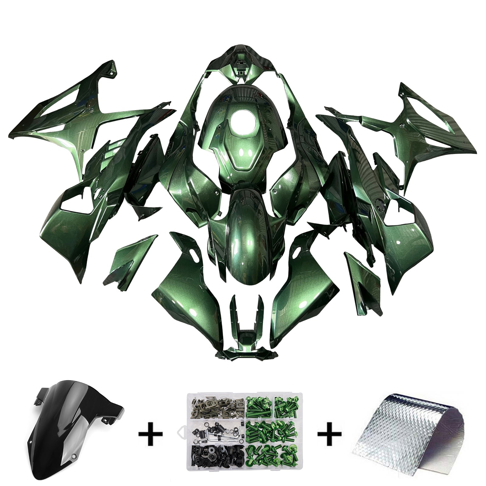 Amotopart 2025-2026 BMW S1000RR White Green Black Fairing Kit