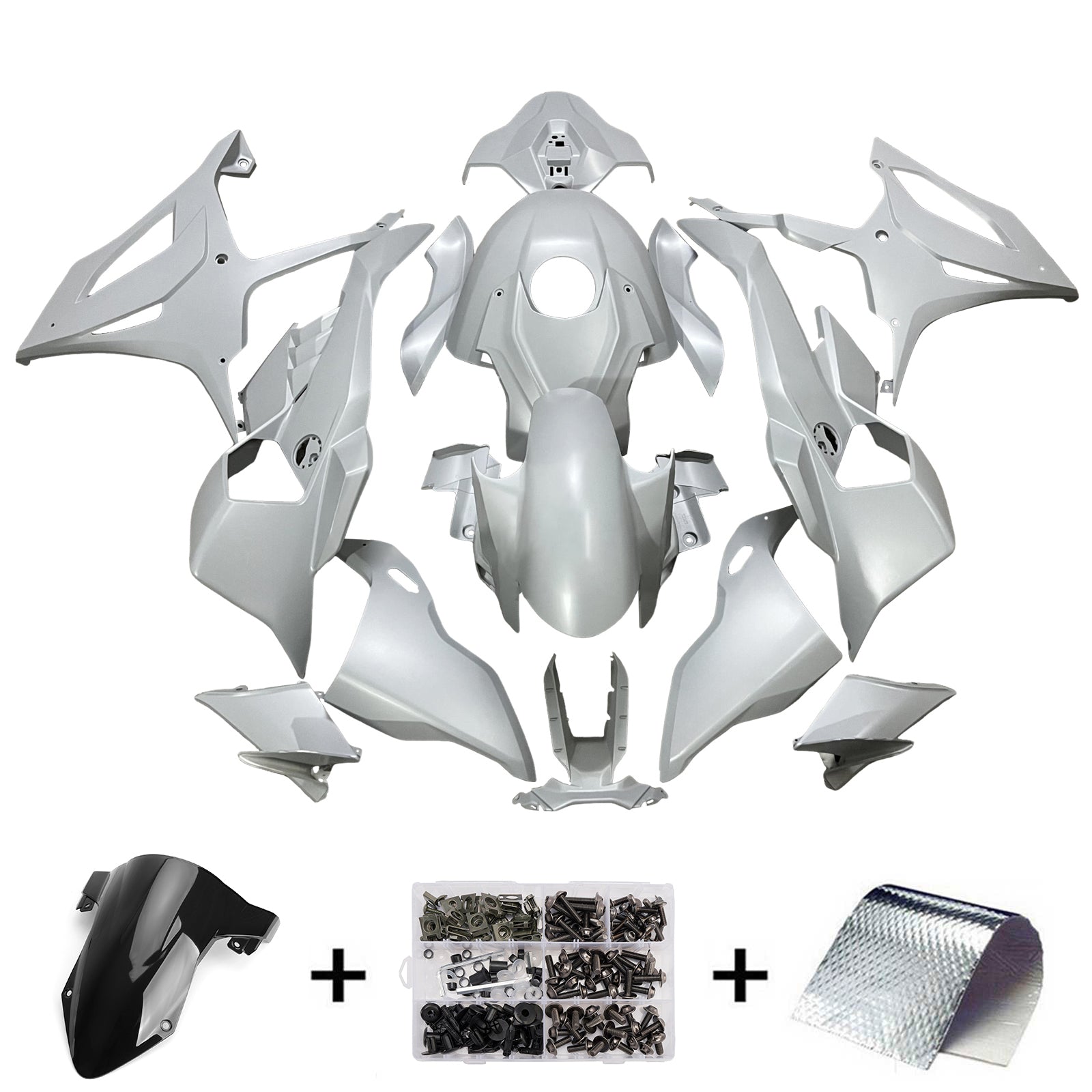 Amotopart 2025-2026 BMW S1000RR Gray White Fairing Kit