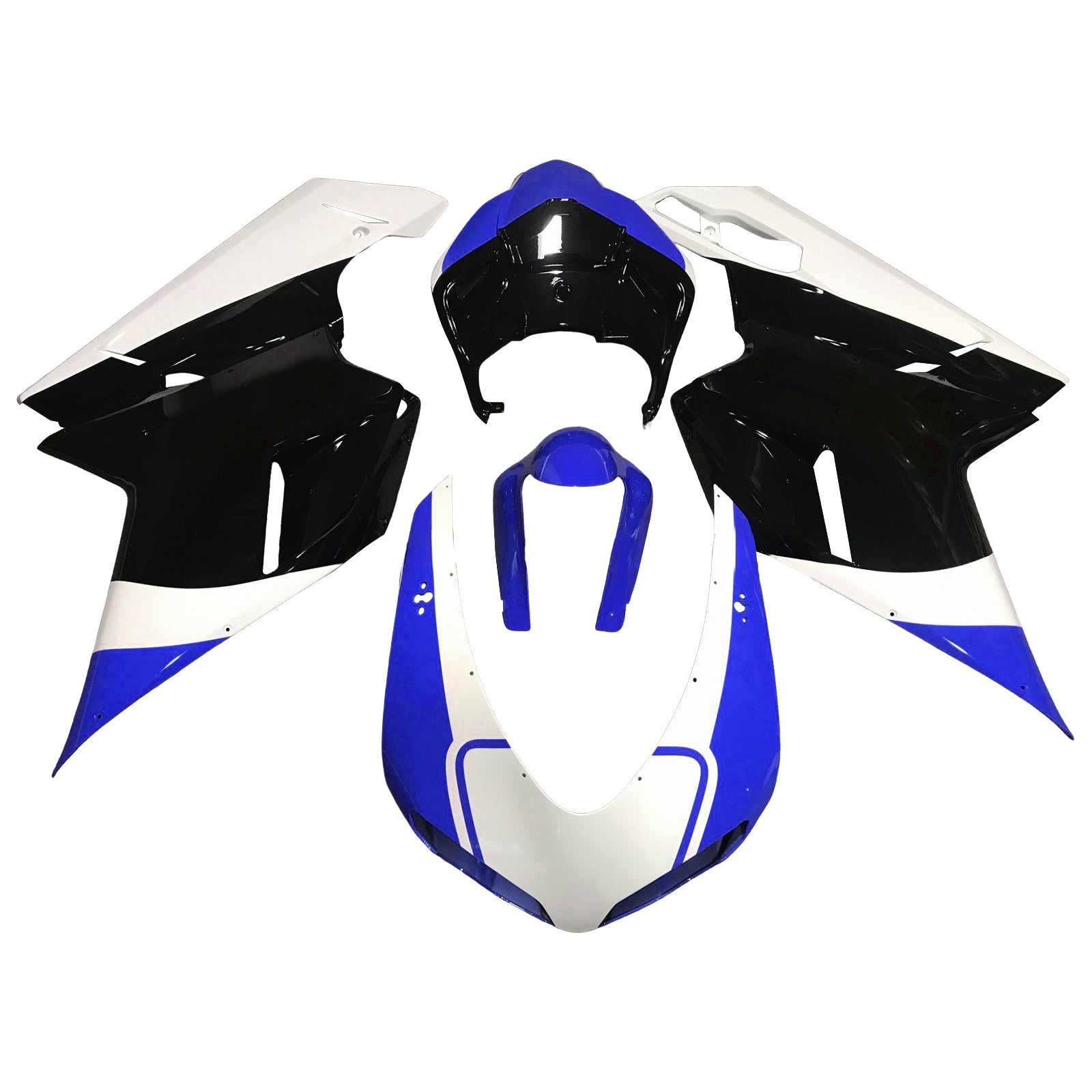 Amotopart 2007-2011 Ducati 1098 1198 848 Sort Hvid Blå Fairing Kit