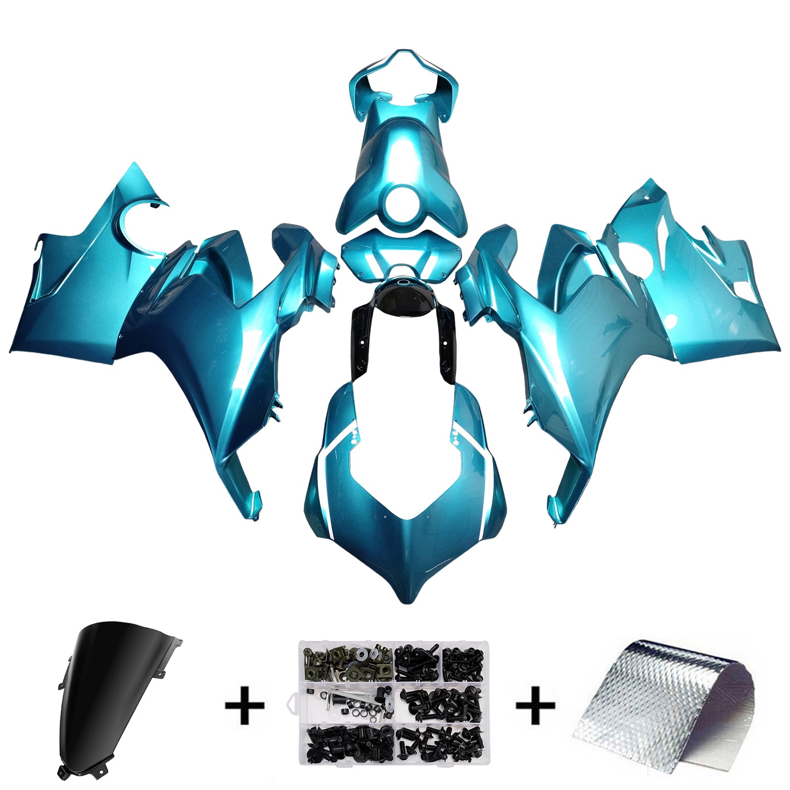 Amotopart 2018-2019 Ducati Panigale V4 V4S Blue Teal Fairing Kit