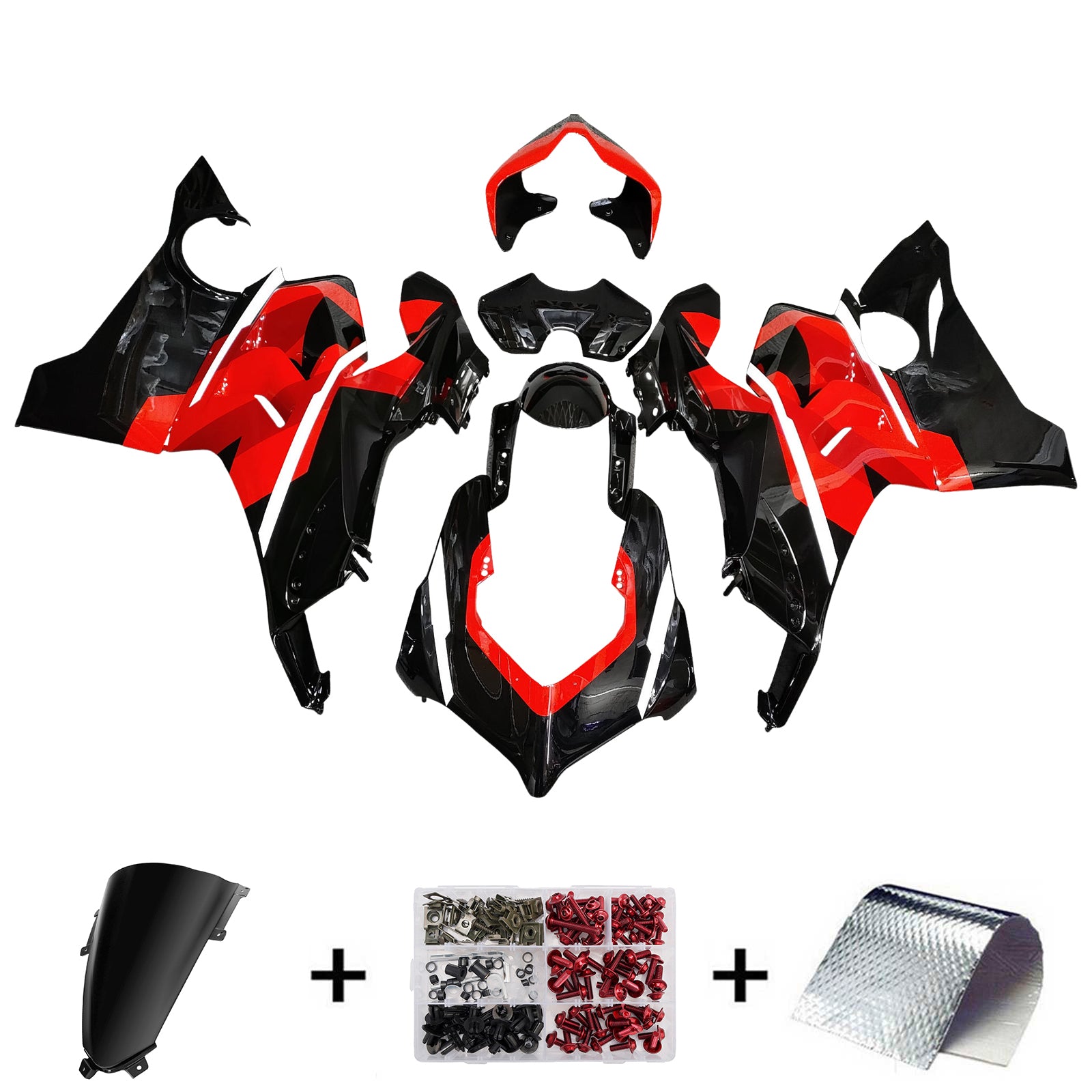 Amotopart 2020-2021 Ducati Panigale V4 V4S Black Red White Fairing Kit