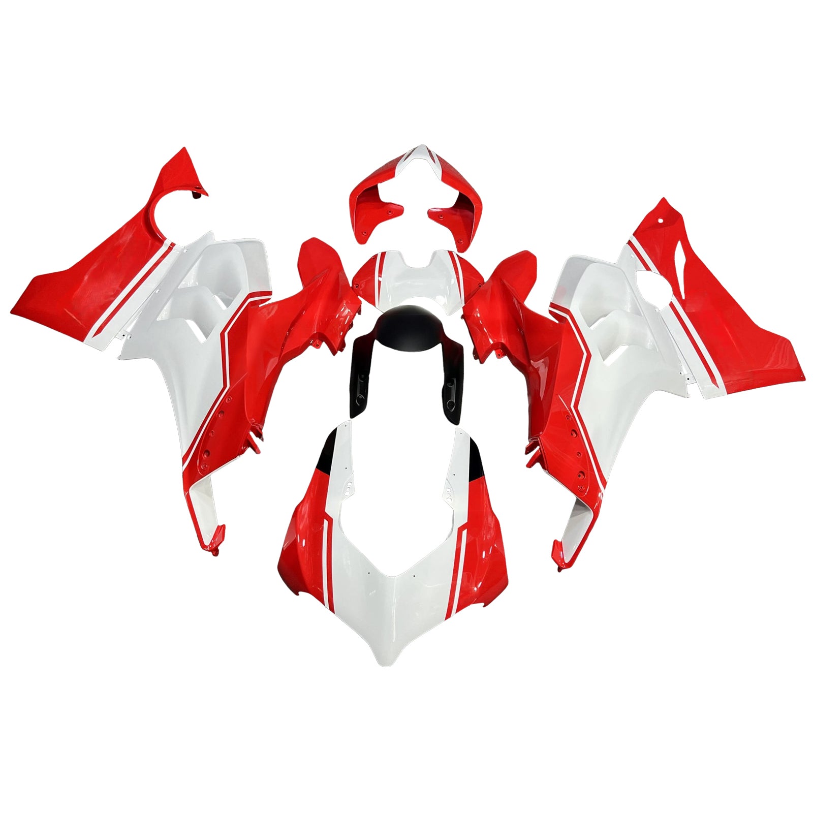 Amotopart 2020-2021 Ducati Panigale V4 V4S White Red Fairing Kit