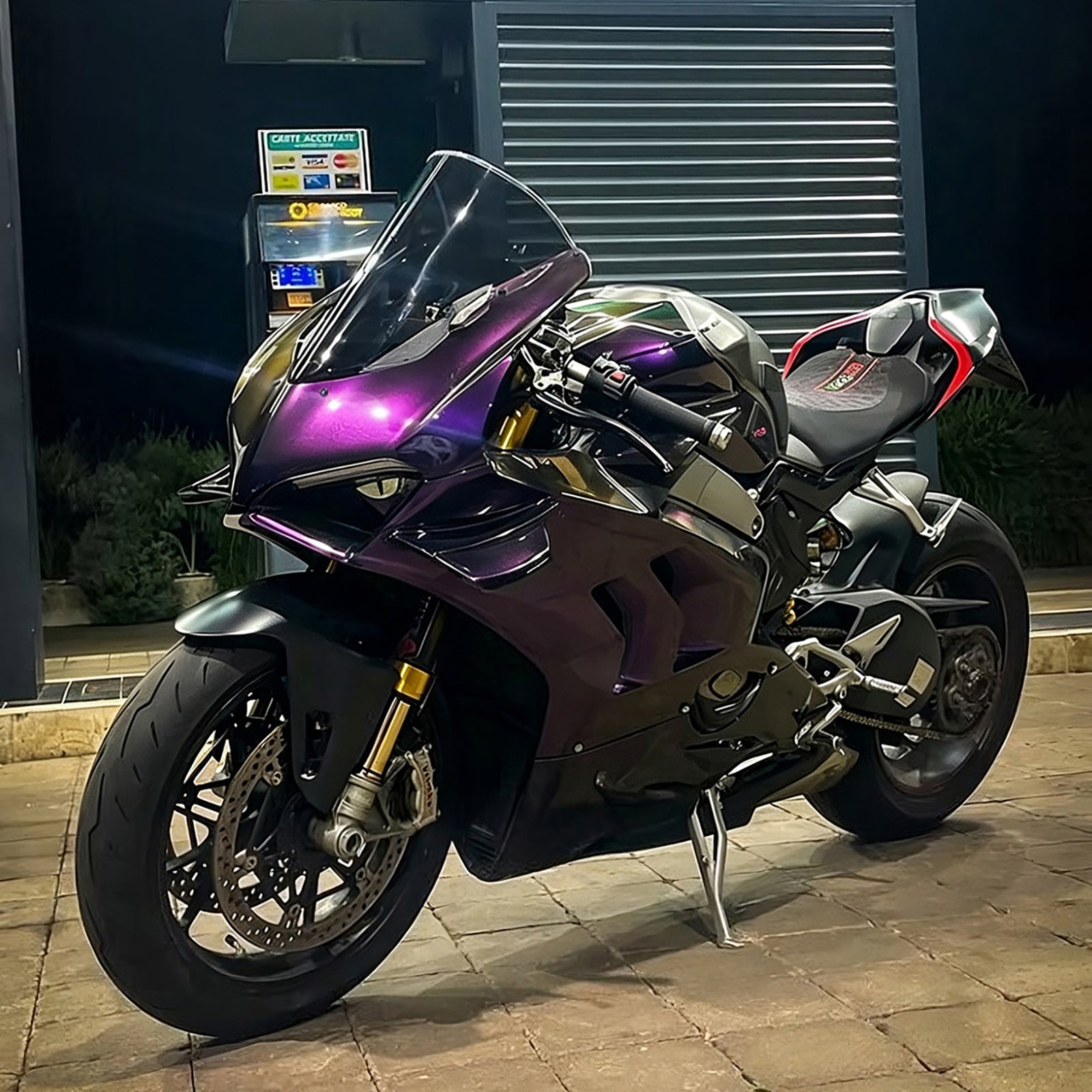 Amotopart 2020-2021 Ducati Panigale V4 V4S Sort Grå Lilla Fairing Kit