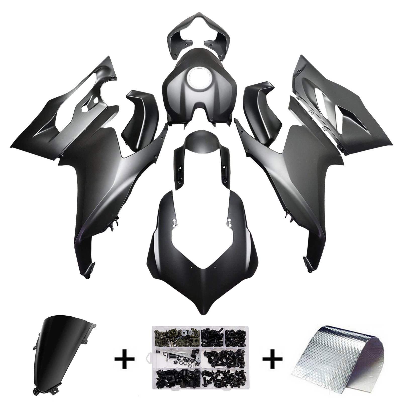 Amotopart 2020-2024 Ducati Panigale V2 Black Grey Fairing Kit