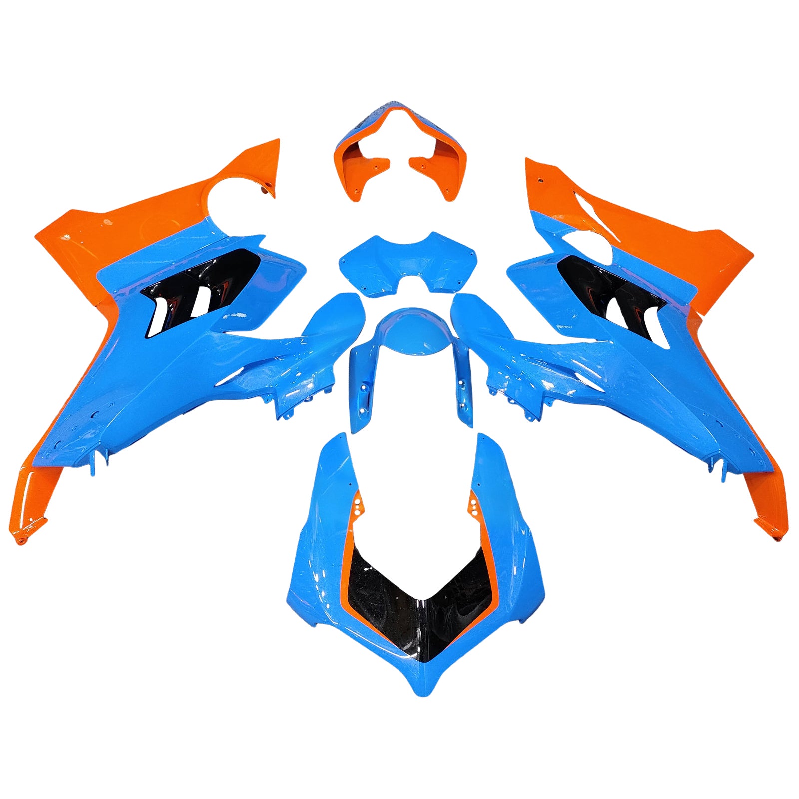 Amotopart 2022-2024 Ducati Panigale V4 V4S Blue Orange White Fairing Kit