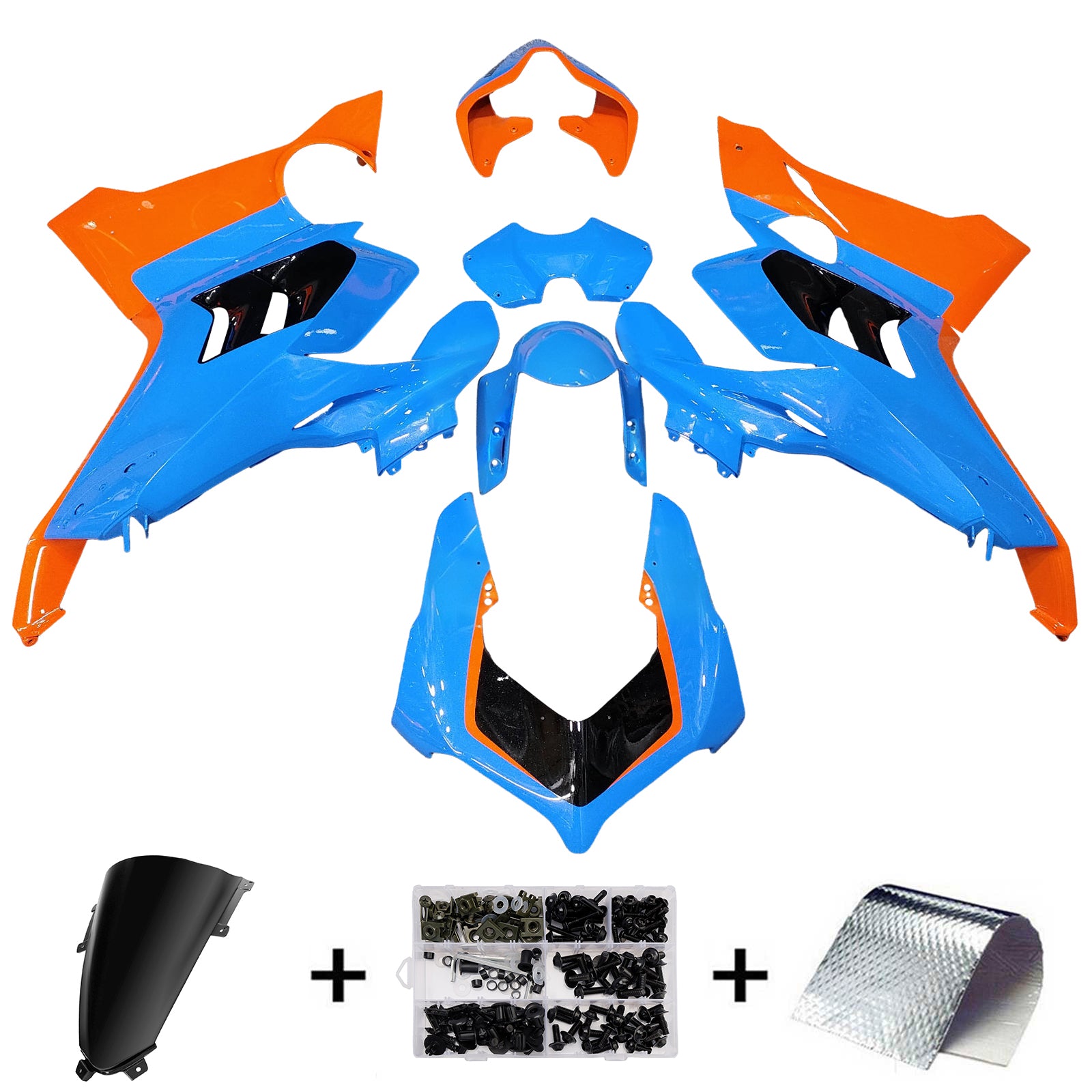 Amotopart 2022-2024 Ducati Panigale V4 V4S Blue Orange White Fairing Kit